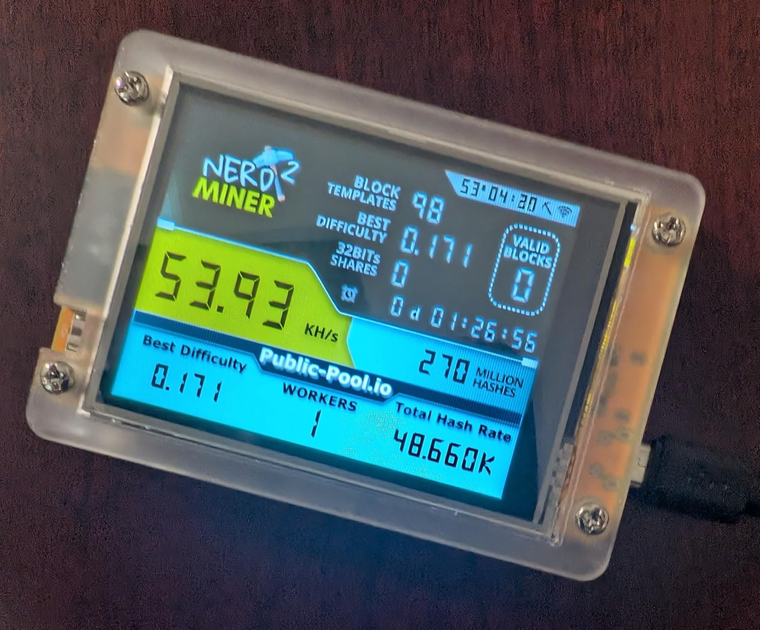 Bitcoins Miner USB Miner V2 ESP32 Hashrate 49K/S 2.8 Inch Smart Display Crypto Solo Lottery Miner Solo Mining Machine - Customer Photo 1