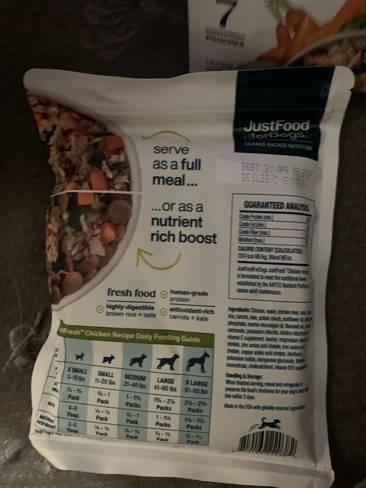 JustFoodForDogs JustFresh Home-Cooked Chicken Dog Food with No Preservatives, 12 oz - 7 Pack - Customer Photo 1
