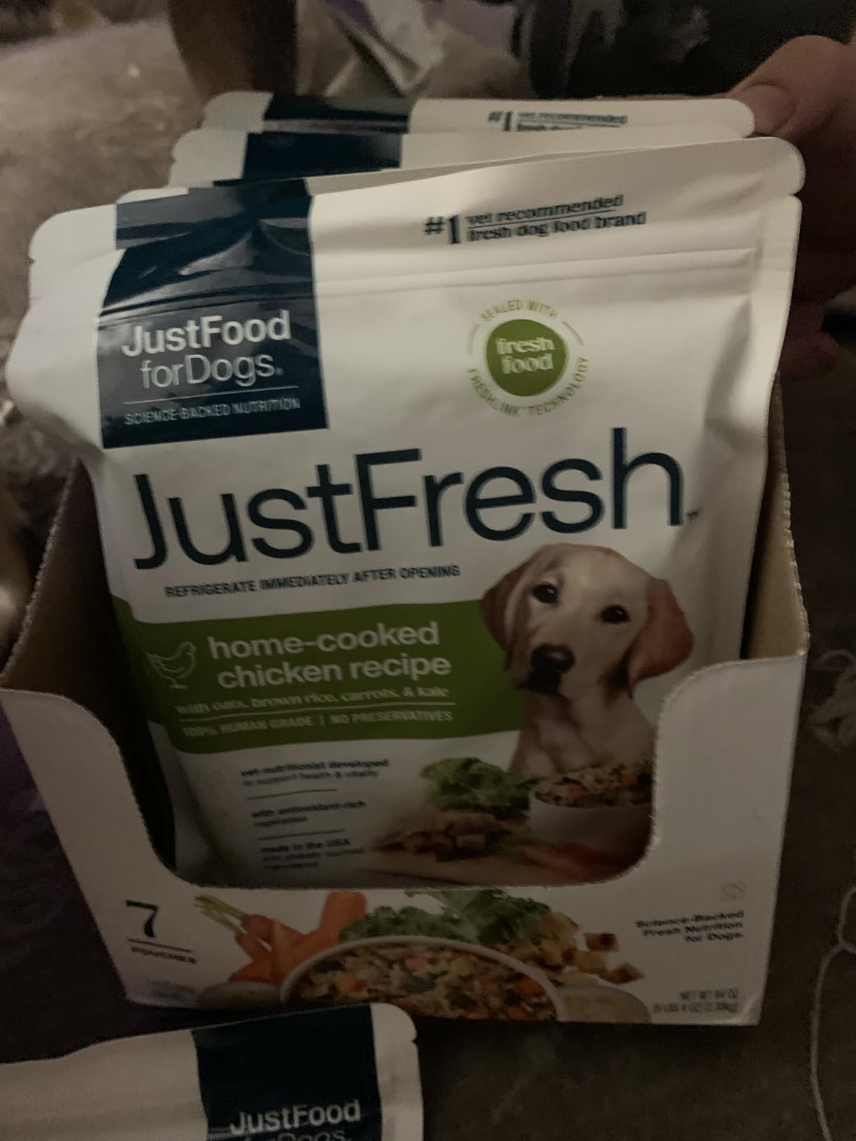 JustFoodForDogs JustFresh Home-Cooked Chicken Dog Food with No Preservatives, 12 oz - 7 Pack - Customer Photo 2