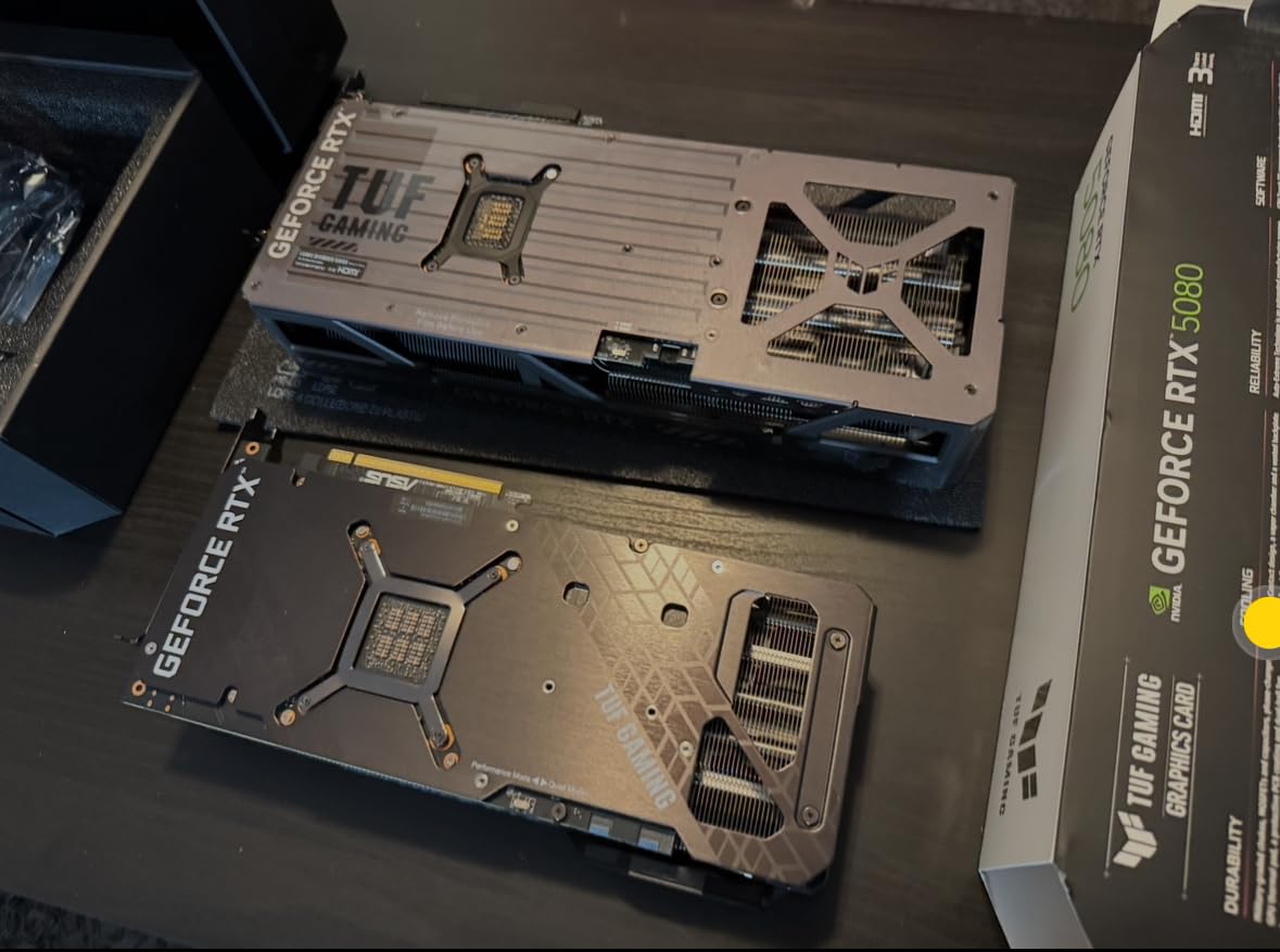 ASUS TUF Gaming GeForce RTX ™ 5080 16GB GDDR7 OC Edition Gaming Graphics Card (PCIe® 5.0, HDMI®/DP 2.1, 3.6-Slot, Military-Grade Components, Protective PCB Coating, axial-tech Fans, Vapor Chamber) Customer Review ASUS TUF Gaming GeForce RTX ™ 5080 16GB GDDR7 OC Edition Gaming Graphics Card (PCIe® 5.0, HDMI®/DP 2.1, 3.6-Slot, Military-Grade Components, Protective PCB Coating, axial-tech Fans, Vapor Chamber) - Customer Photo 1