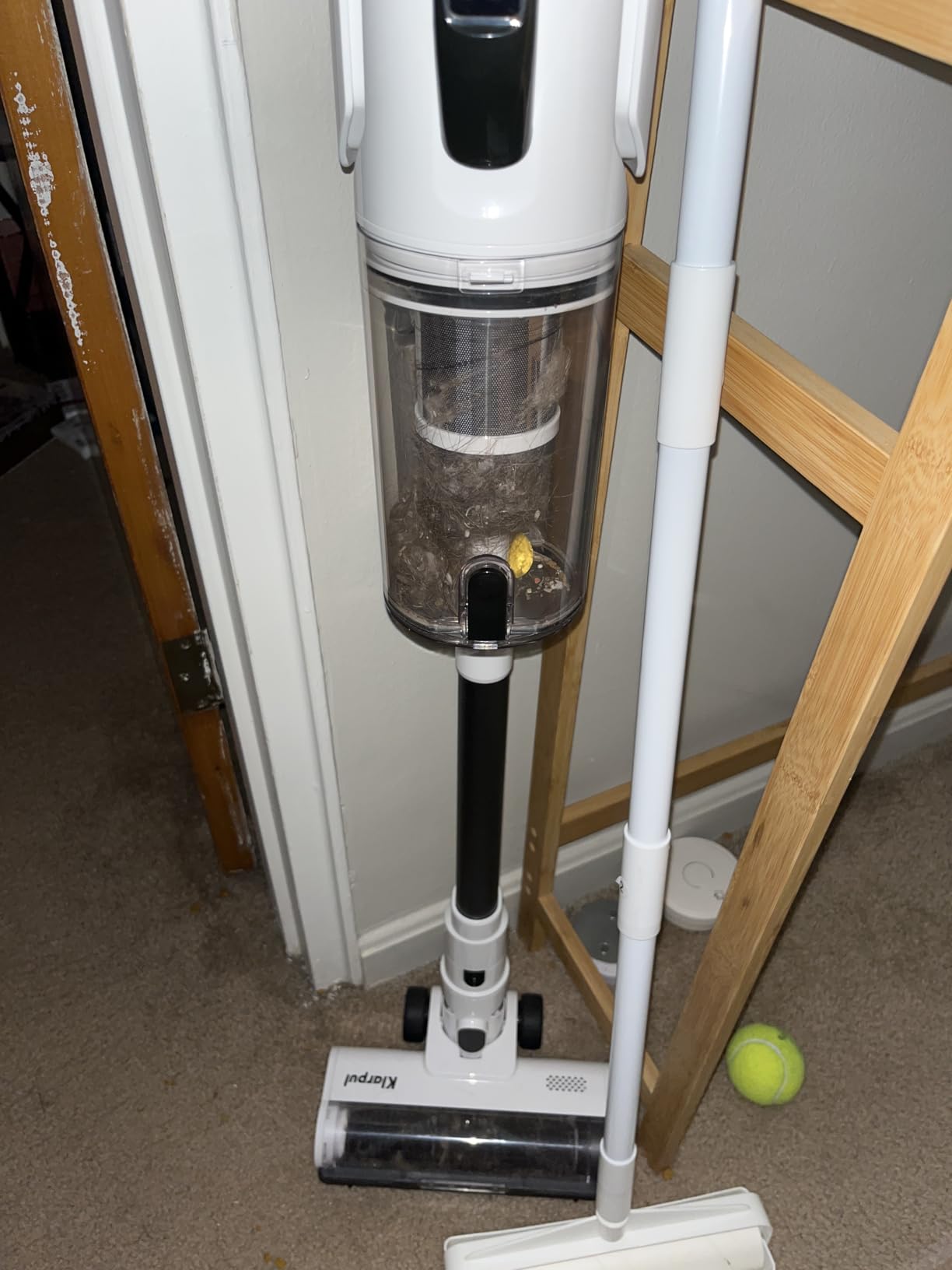 Cordless Vacuum Cleaner, 580W 48KPA 65Mins Runtime Fast Charging Vacuum Cleaner, Self-Standing LED Light Touch Screen Stick Vacuum for Home Light Weight,for Pet Hair/Carpet/Floor, White Customer Review Cordless Vacuum Cleaner, 580W 48KPA 65Mins Runtime Fast Charging Vacuum Cleaner, Self-Standing LED Light Touch Screen Stick Vacuum for Home Light Weight,for Pet Hair/Carpet/Floor, White - Customer Photo 1