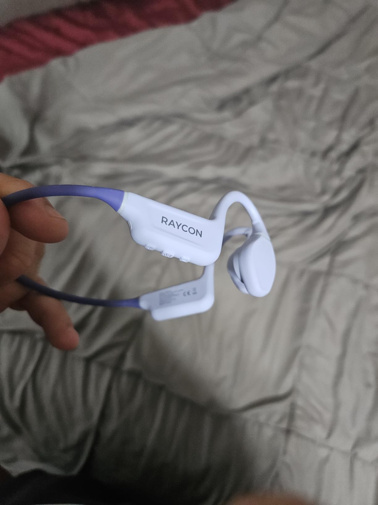Raycon Bone Conduction Headphones, Open-Ear Bluetooth Sports Earbuds with Mic, IP68 Water Resistant Headset for Workout and Running, 13hr Playtime (Blue) Customer Review Raycon Bone Conduction Headphones, Open-Ear Bluetooth Sports Earbuds with Mic, IP68 Water Resistant Headset for Workout and Running, 13hr Playtime (Blue) - Customer Photo 1