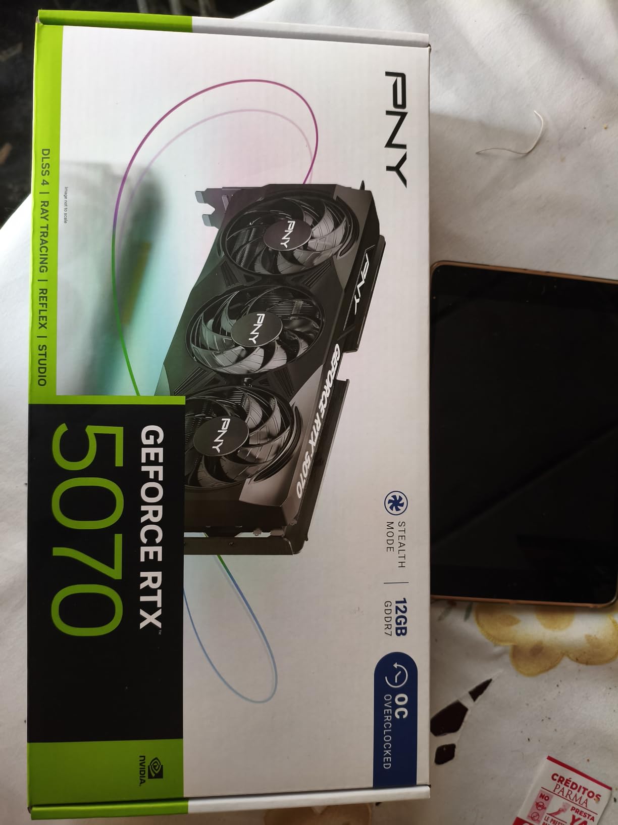 PNY NVIDIA GeForce RTX™ 5070 Epic-X™ ARGB OC Triple Fan, Graphics Card (12GB GDDR7, 192-bit, Boost Speed: 2685 MHz, SFF-Ready, PCIe® 5.0, HDMI®/DP 2.1, 2.4-Slot, NVIDIA Blackwell Architecture, DLSS 4) Customer Review PNY NVIDIA GeForce RTX™ 5070 Epic-X™ ARGB OC Triple Fan, Graphics Card (12GB GDDR7, 192-bit, Boost Speed: 2685 MHz, SFF-Ready, PCIe® 5.0, HDMI®/DP 2.1, 2.4-Slot, NVIDIA Blackwell Architecture, DLSS 4) - Customer Photo 2