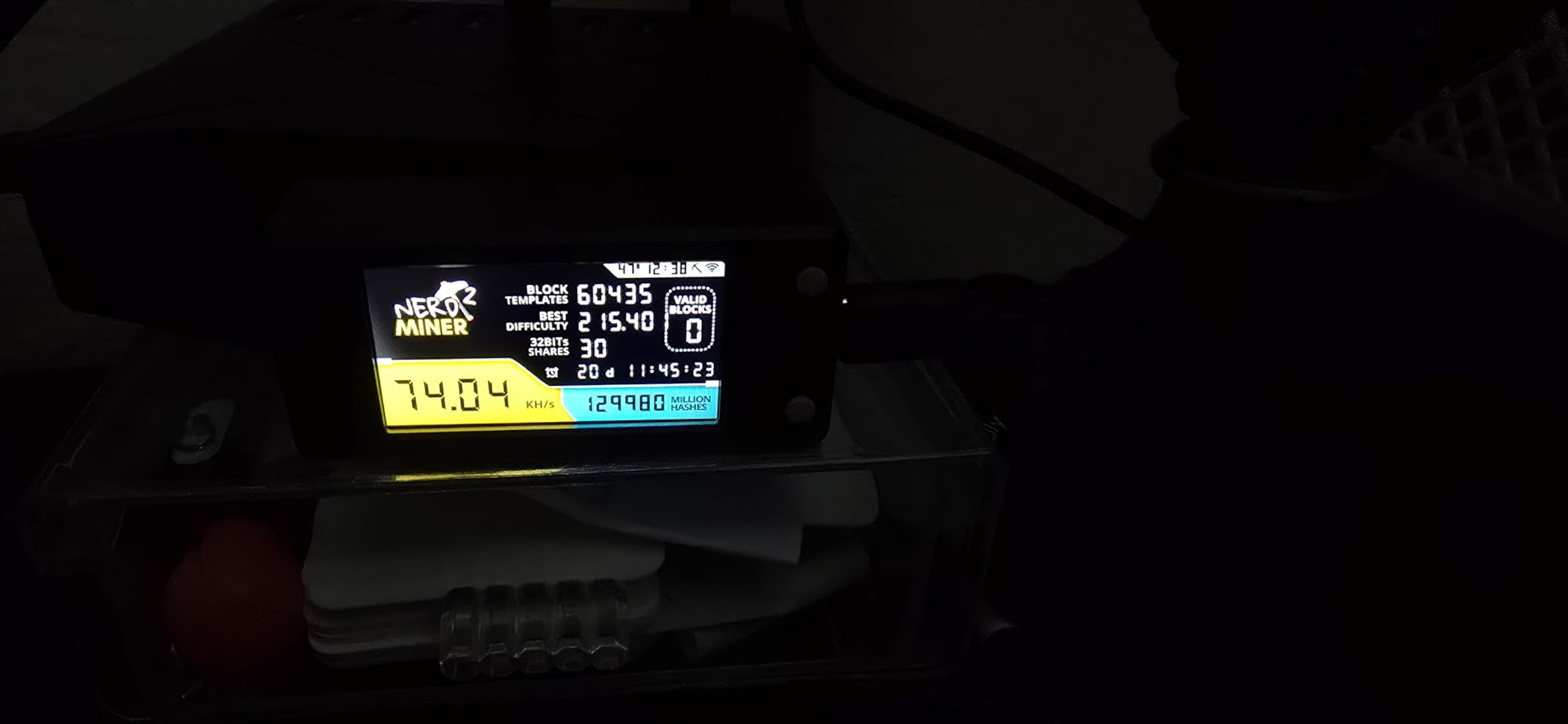 Bitcoins Miner Lotto Mining Device 78K/S 2.4G WiFi/Hotspot SHA-256 Asic Chip BM1366 Portable LV02 Micro Silent Cryptocurrency Home Use BTC Miner Machine Solo Miner - Customer Photo 1