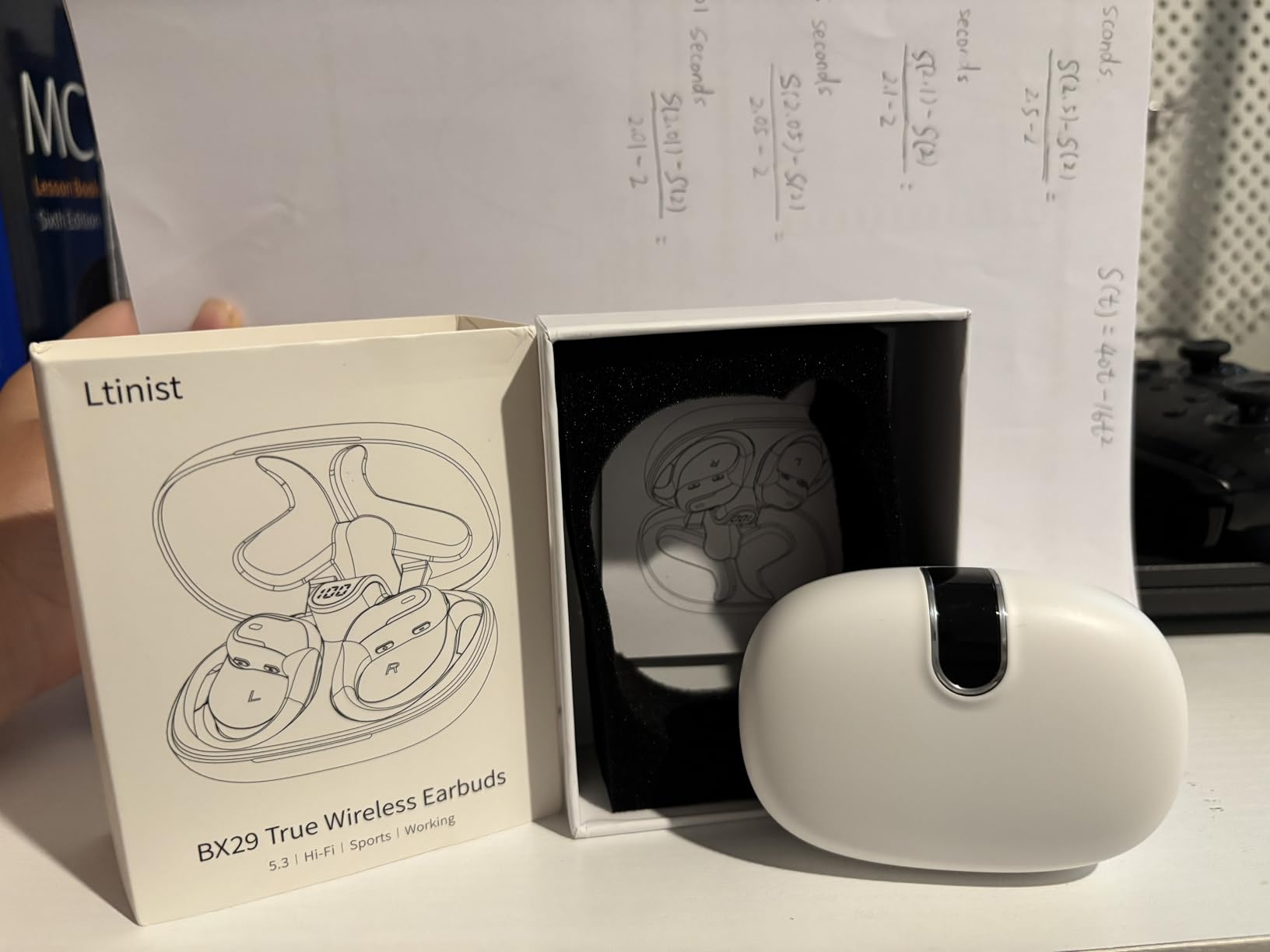 Wireless Earbuds, Sport Bluetooth 5.4 Headphones 2025 New Bluetooth Earbuds with 75Hrs Stereo, 4 ENC Mic, Noise Canceling Over-Ear Buds with Earhooks, IP7 Waterproof Earphones for Workout/Running/Gym Customer Review Wireless Earbuds, Sport Bluetooth 5.4 Headphones 2025 New Bluetooth Earbuds with 75Hrs Stereo, 4 ENC Mic, Noise Canceling Over-Ear Buds with Earhooks, IP7 Waterproof Earphones for Workout/Running/Gym - Customer Photo 1