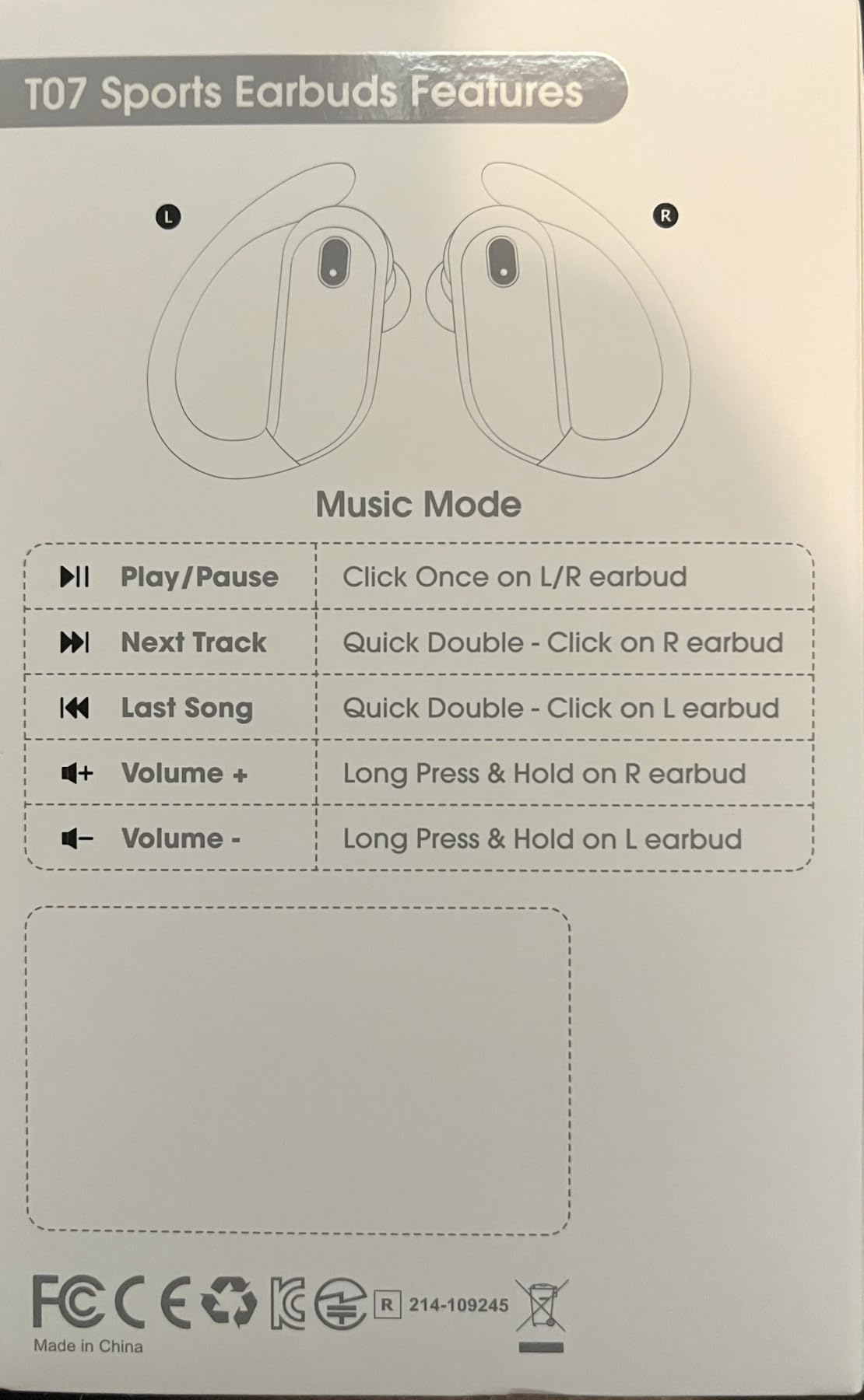 NDO Wireless Earbuds Bluetooth 5.3 Headphones Sport,IPX7 Waterproof Sports Earphones with Earhooks,48H Playtime,Lightweight 7.8g,Fast Charging Case,Noise Cancelling Mic for Running Gym Workout-Black Customer Review NDO Wireless Earbuds Bluetooth 5.3 Headphones Sport,IPX7 Waterproof Sports Earphones with Earhooks,48H Playtime,Lightweight 7.8g,Fast Charging Case,Noise Cancelling Mic for Running Gym Workout-Black - Customer Photo 1