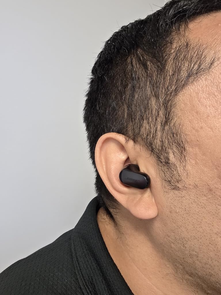 Bose New QuietComfort Ultra Bluetooth Earbuds (2nd Gen), Wireless Noise Cancelling Earbuds, Up to 6 Hours Battery, IPX4 Rating, Immersive Audio, Deep Bass, Black Customer Review Bose New QuietComfort Ultra Bluetooth Earbuds (2nd Gen), Wireless Noise Cancelling Earbuds, Up to 6 Hours Battery, IPX4 Rating, Immersive Audio, Deep Bass, Black - Customer Photo 1