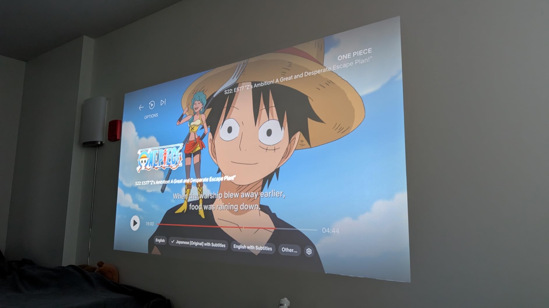 2500 ANSI Lumen Official Netflix Licensed 4K UHD Smart Projector, HAPPRUN Home Theater with Dolby Audio, Wi-Fi 6 & Bluetooth 5.2, Built-in Streaming Apps, Works with Smartphones, Indoor & Outdoor Use Customer Review 2500 ANSI Lumen Official Netflix Licensed 4K UHD Smart Projector, HAPPRUN Home Theater with Dolby Audio, Wi-Fi 6 & Bluetooth 5.2, Built-in Streaming Apps, Works with Smartphones, Indoor & Outdoor Use - Customer Photo 1