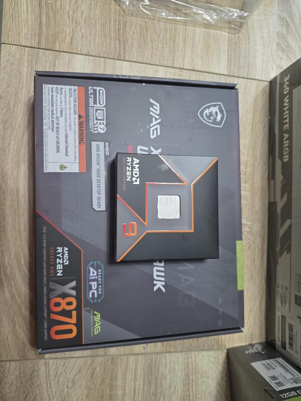 Micro Center AMD Ryzen 9 9900X CPU Processor with MSI X870 Gaming Plus WiFi Motherboard (ATX, AM5, DDR5, PCIe 5.0 x16, M.2 Gen5, Wi-Fi 7, 5G LAN) Customer Review Micro Center AMD Ryzen 9 9900X CPU Processor with MSI X870 Gaming Plus WiFi Motherboard (ATX, AM5, DDR5, PCIe 5.0 x16, M.2 Gen5, Wi-Fi 7, 5G LAN) - Customer Photo 2