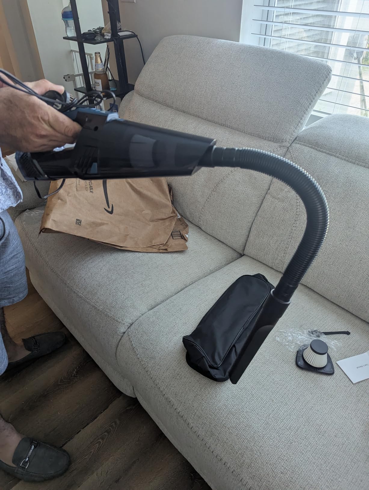 Cordless Car Vacuum Lightweight High Power Handheld Vacuum Cleaner with LED Light, Hand Vacuum for Car Home Office and Pet Hair, BlackBlue Customer Review Cordless Car Vacuum Lightweight High Power Handheld Vacuum Cleaner with LED Light, Hand Vacuum for Car Home Office and Pet Hair, BlackBlue - Customer Photo 1