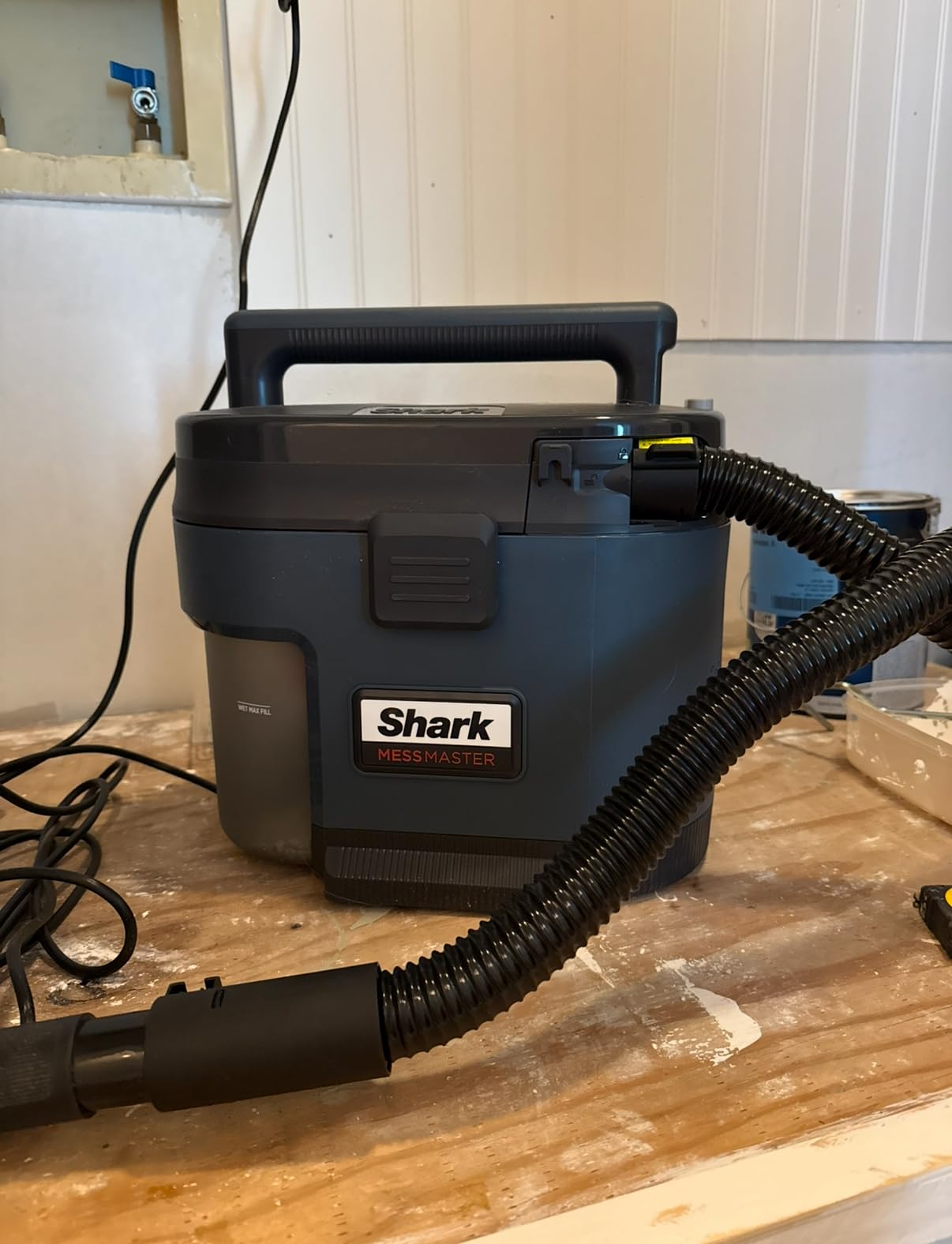 Shark MessMaster Portable Wet Dry Vacuum, 1 Gallon Capacity, True Grip Accessory Suite, Corded, Perfect for Pets & Cars, Ultra-Powerful Suction for Tough Wet & Dry Messes, Burgundy, UV105 Customer Review Shark MessMaster Portable Wet Dry Vacuum, 1 Gallon Capacity, True Grip Accessory Suite, Corded, Perfect for Pets & Cars, Ultra-Powerful Suction for Tough Wet & Dry Messes, Burgundy, UV105 - Customer Photo 1