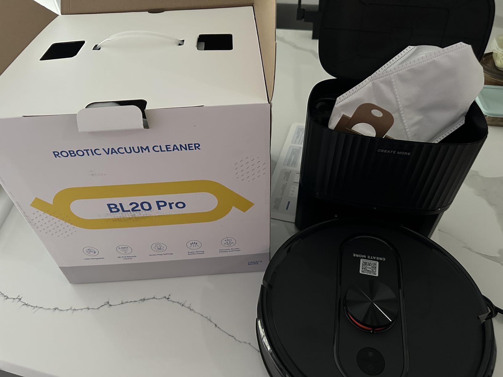 Robot Vacuum and Mop with Self-Emptying,5000Pa Robot Vacuum Cleaner with Mapping, 60-Day Hands-Free Cleaning, LiDAR Navigation, No-Go Zones,Wi-Fi/App/Alexa Control, Ideal for Pet, Hard Floors, Carpet - Customer Photo 2