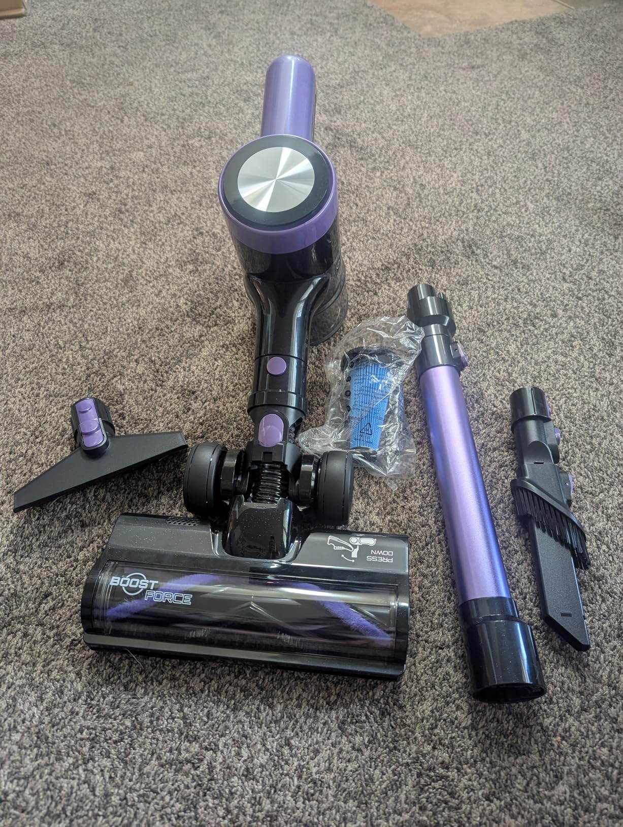 Cordless Vacuum Cleaner, 46KPa/500W Stick Vacuum with 55 Mins Runtime, Self-Standing Vacuum Cleaner for Home, LED Display, Anti-Tangle Brush, Rechargeable Vacuum for Hardwood Floor, Pet Hair, Carpet Customer Review Cordless Vacuum Cleaner, 46KPa/500W Stick Vacuum with 55 Mins Runtime, Self-Standing Vacuum Cleaner for Home, LED Display, Anti-Tangle Brush, Rechargeable Vacuum for Hardwood Floor, Pet Hair, Carpet - Customer Photo 1