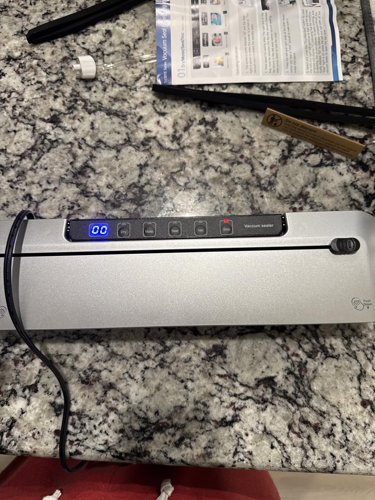 75Kpa Vacuum Sealer,6-in-1 Food Sealer for Freshness Storage,with Digital Timer, Moist/Dry Modes, Built-in Cutter & 10 Vacuum Bags (silver) Customer Review 75Kpa Vacuum Sealer,6-in-1 Food Sealer for Freshness Storage,with Digital Timer, Moist/Dry Modes, Built-in Cutter & 10 Vacuum Bags (silver) - Customer Photo 1