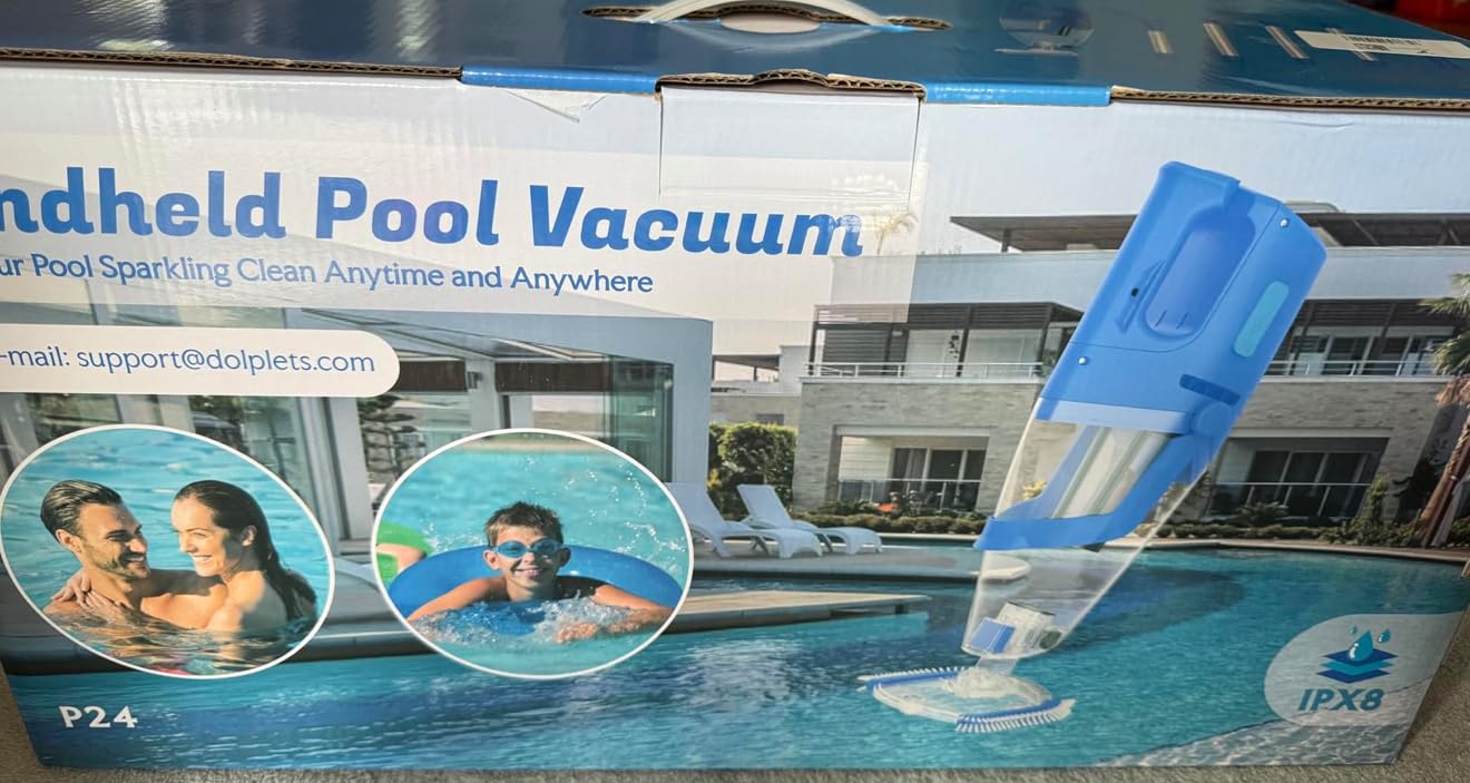 Cordless Handheld Pool Vacuum Cleaner with Telescopic Pole, 26.5 GPM Powerful Suction, Longer 1H Runtime, Portable Pool Vacuums for Above Ground/Inground Pools, Hot Tubs, Spas Customer Review Cordless Handheld Pool Vacuum Cleaner with Telescopic Pole, 26.5 GPM Powerful Suction, Longer 1H Runtime, Portable Pool Vacuums for Above Ground/Inground Pools, Hot Tubs, Spas - Customer Photo 2