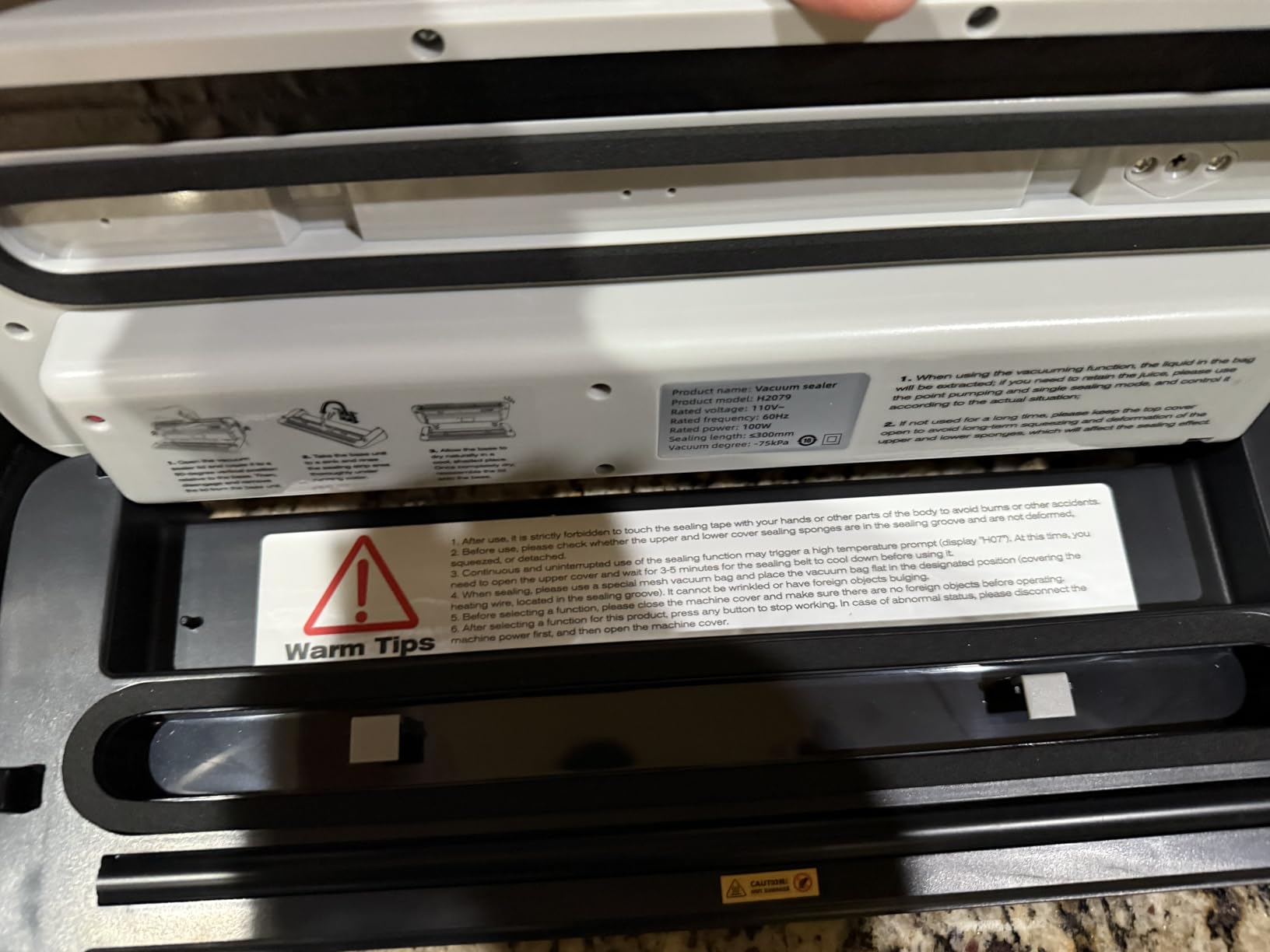 Food Vacuum Sealer Machine, 6-in-1 Food Sealing Machine: 75Kpa Strong Suction, with Digital Timer, External Cutter, Dry/Wet Separation Mode, Equipped with 20 Vacuum Bags for One Click Operation Customer Review Food Vacuum Sealer Machine, 6-in-1 Food Sealing Machine: 75Kpa Strong Suction, with Digital Timer, External Cutter, Dry/Wet Separation Mode, Equipped with 20 Vacuum Bags for One Click Operation - Customer Photo 1