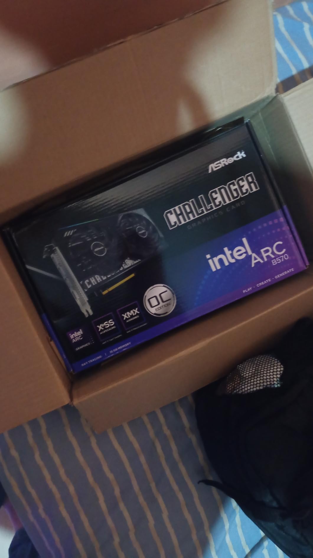 Intel Arc B570 Challenger 10GB OC GDDR6 Graphics Card, 2600 MHz GPU, 19 Gbps Memory, Dual Fan, Metal Backplate, HDMI 2.1a, DisplayPort 2.1, 0dB Cooling customer photo 1