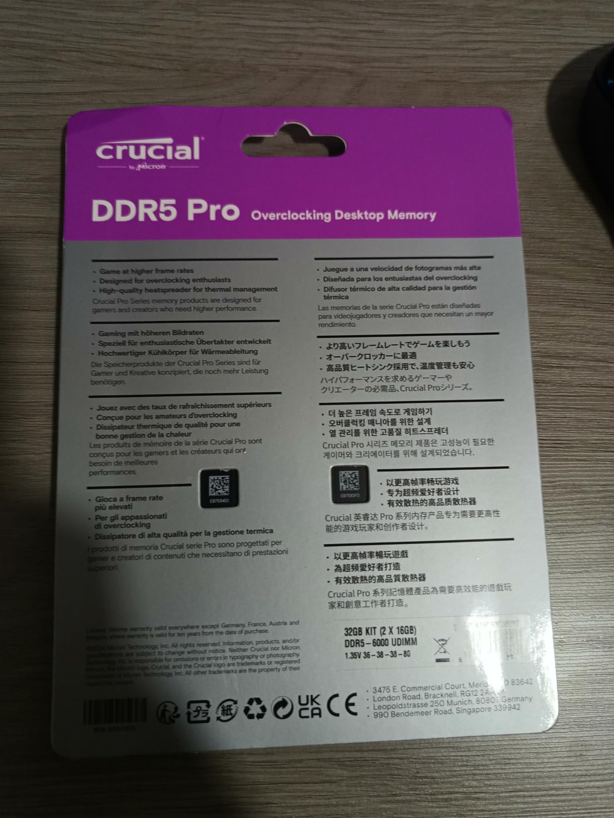 Crucial Pro DDR5 RAM 64GB Kit (2x32GB) 6000MHz CL40 Overclocking Desktop Memory customer photo 2