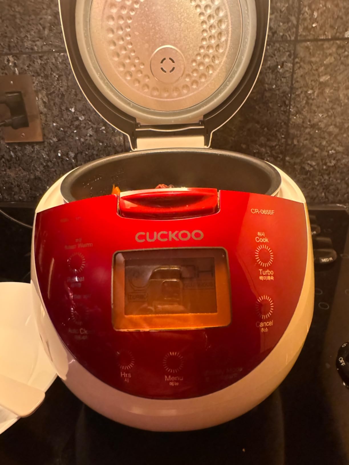 CUCKOO Micom Rice Cooker 6 Cup Uncooked / 12 Cup Cooked, Fuzzy Logic Rice Maker with Delay Timer & Keep Warm Setting, Versatile Food Steamer for Cooking, Non-Stick Inner Pot, Red (CR-0655F) customer photo 2