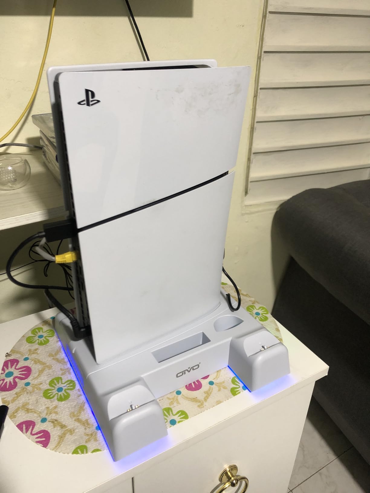 PS5/Slim/Pro Stand and Cooling Station with LED Controller Charging Station for PlayStation 5 Console, Controller Charger, Cooling Stand, PS5/Slim/Pro Skin Accessories Kit with 3 Level Cooler Fan customer photo 1