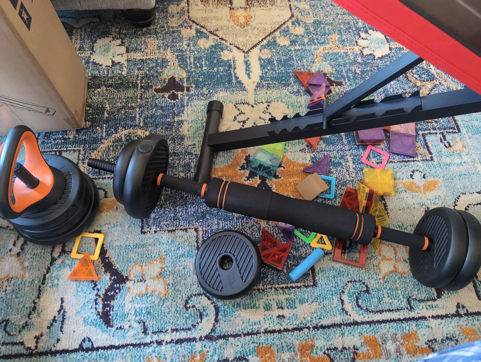 FEIERDUN DS2 Adjustable Dumbbells, 20/30/40/45/70/90lbs Free Weight Set with Connector, 5 in1 Dumbbells Set Used as Barbell, Kettlebells, Push up Stand, Weight Plate, Fitness Exercises for Home Gym Suitable Men/Women customer photo 1