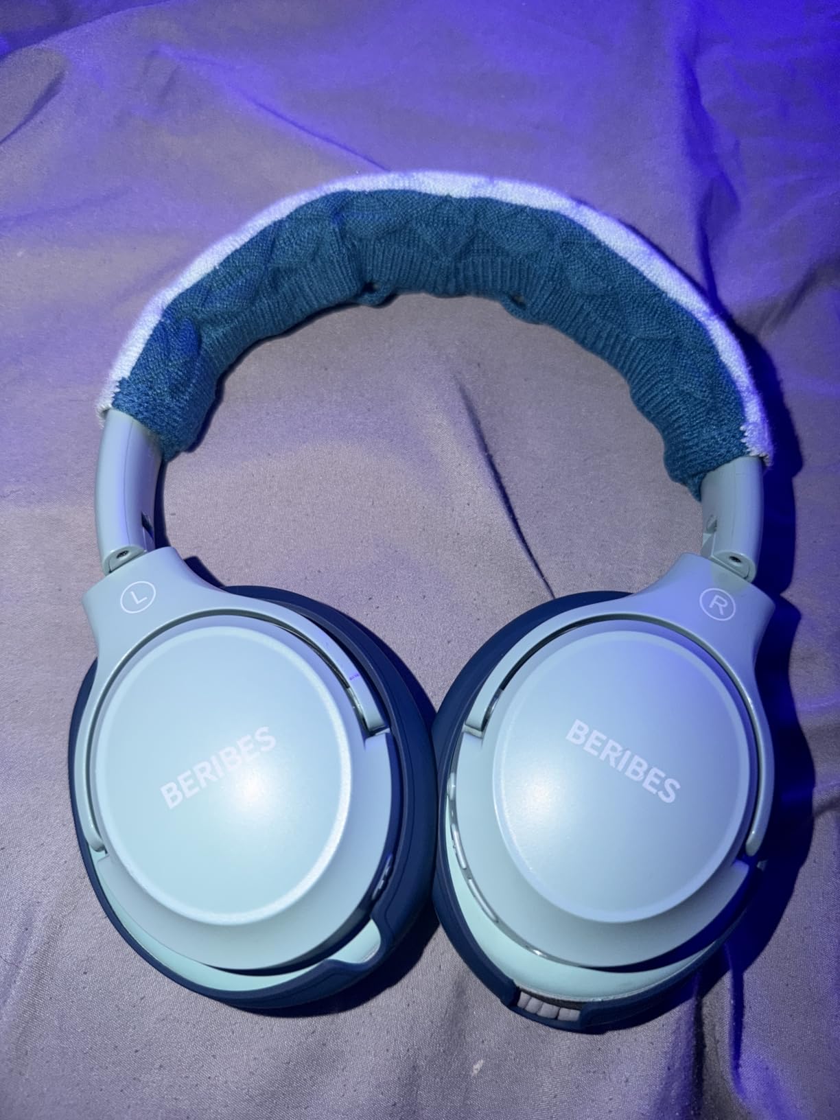 BERIBES Bluetooth Headphones Over Ear, 65H Playtime and 6 EQ Music Modes Wireless Headphones with Microphone, HiFi Stereo Foldable Lightweight Headset, Deep Bass for Home Office Cellphone PC Ect. customer photo 2