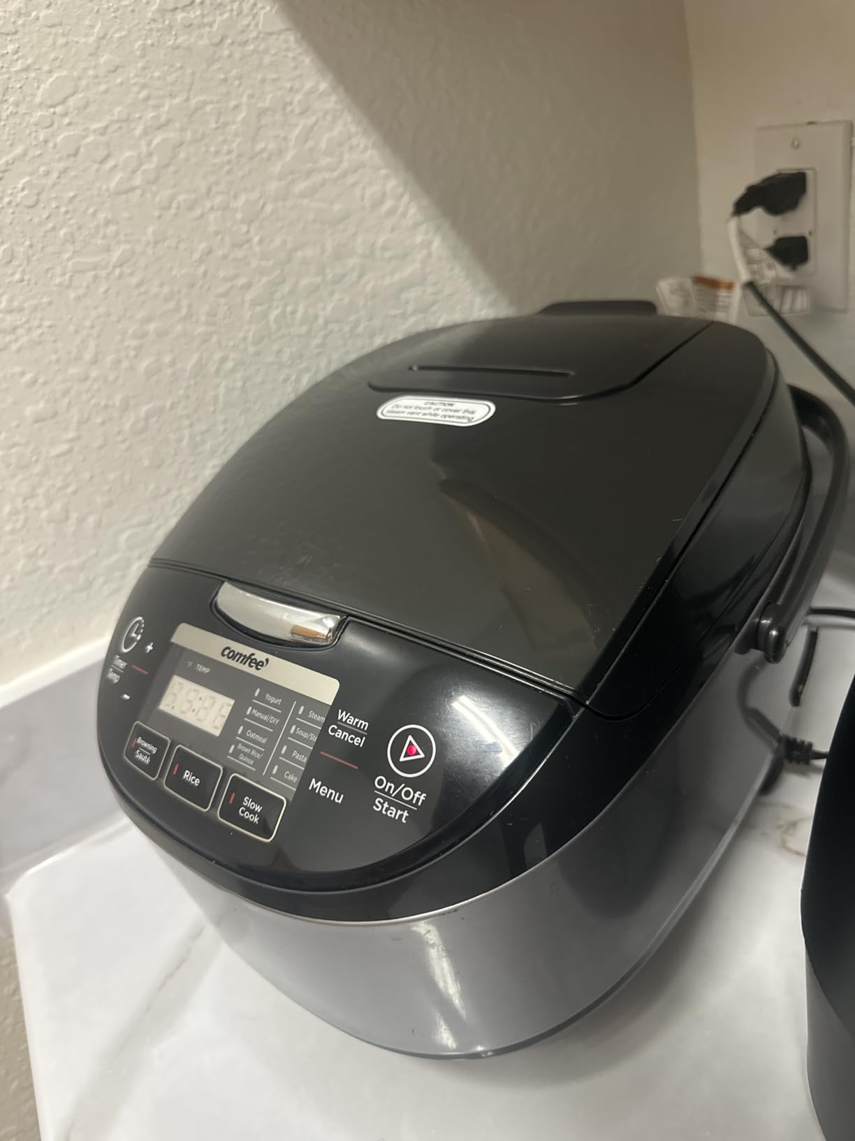 COMFEE' Rice Cooker 12 Cups Cooked/6 Cups Uncooked, Portable Non-Stick Rice Maker, Japanese Rice Cooker with Fuzzy Logic Technology, 24-Hour Timer Delay, 11 Presets, Steamer, Fast Cooker, Grain Cooker, Black customer photo 2