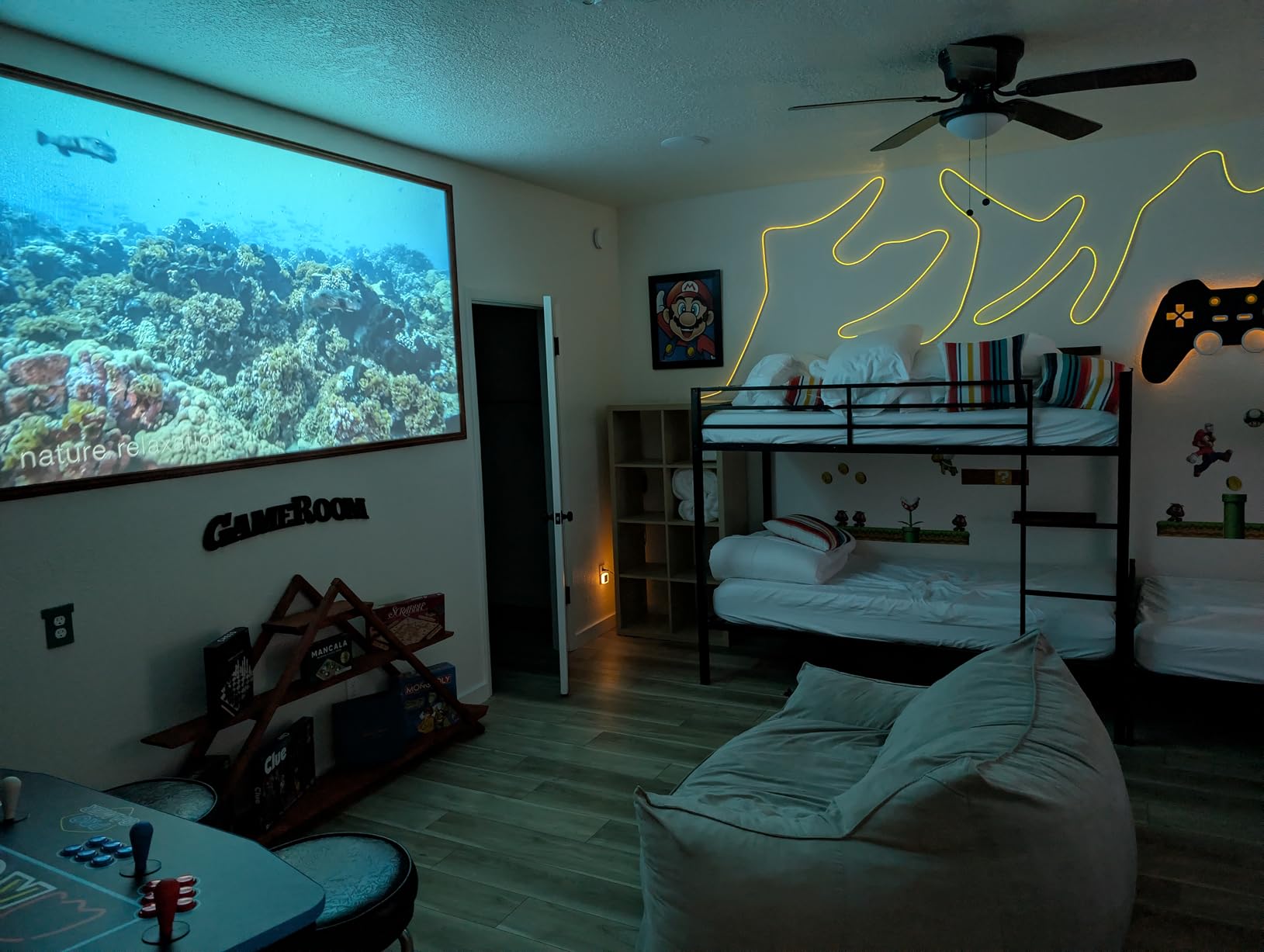 Official Licensed Google TV Smart Projector, HAPPRUN 4K UHD Home Theater with Dolby Sound, Wi-Fi & Bluetooth, Built-in Streaming Apps, Compatible with Games Consoles & Smartphone, Indoor and Outdoor Use customer photo 2