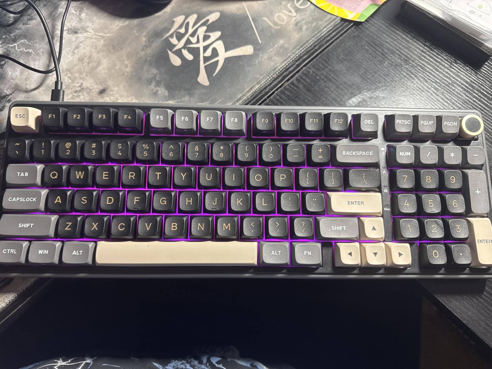 RK ROYAL KLUDGE R98 Pro Wired Mechanical Keyboard, 96% Creamy Gaming Keyboard RGB Backlit with Number Pad and Volume Knob, Gasket Mount, MDA Profile PBT Keycaps, Hot Swappable Pre-lubed Linear Switch customer photo 1