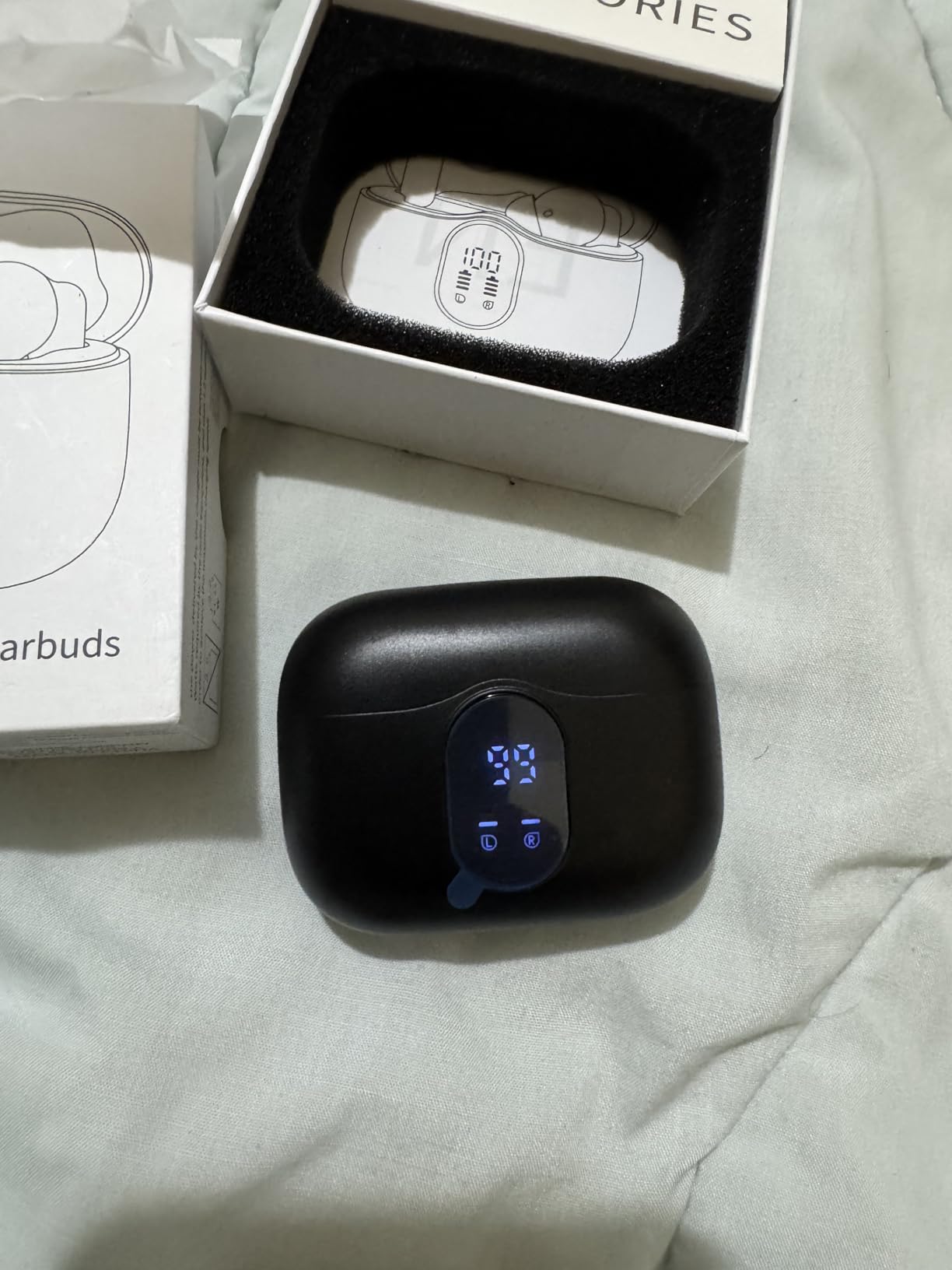 Wireless Earbuds, Bluetooth 5.4 Headphones Bass Stereo/Clear Calls, Black customer photo 2