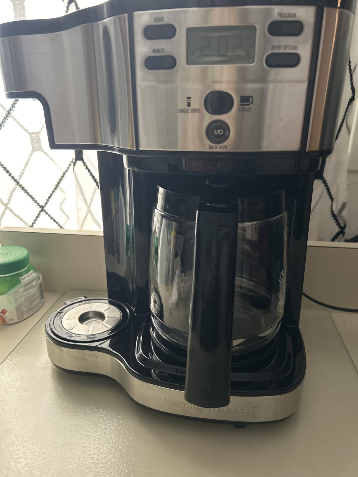 Hamilton Beach 2-Way Programmable Coffee Maker, 12 Cup Glass Carafe And Single Serve Coffee Maker, Black with Stainless Steel Accents, 49980RG customer photo 1