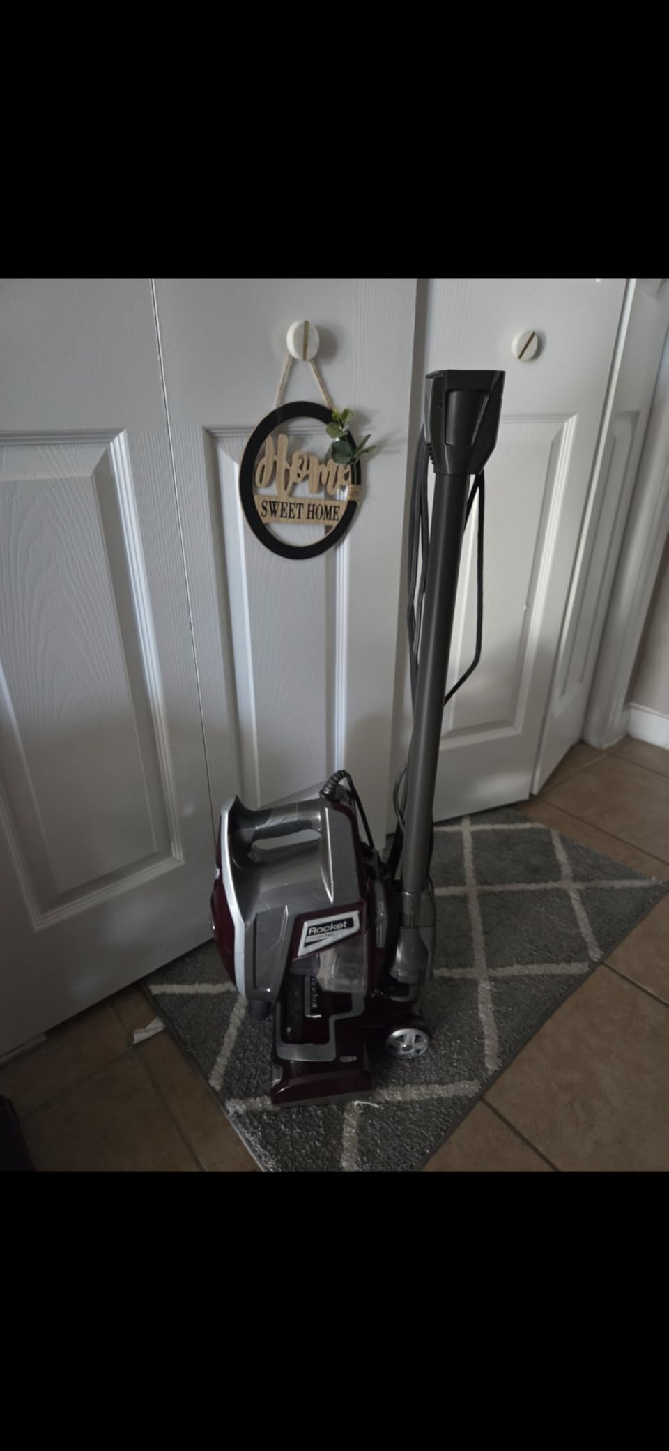 Shark HV322 Rocket Pet Plus Corded Stick Vacuum with LED Headlights, XL Dust Cup, Lightweight, Perfect for Pet Hair Pickup, Converts to a Hand Vacuum, with (2) Pet Attachments, Bordeaux/Silver customer photo 1