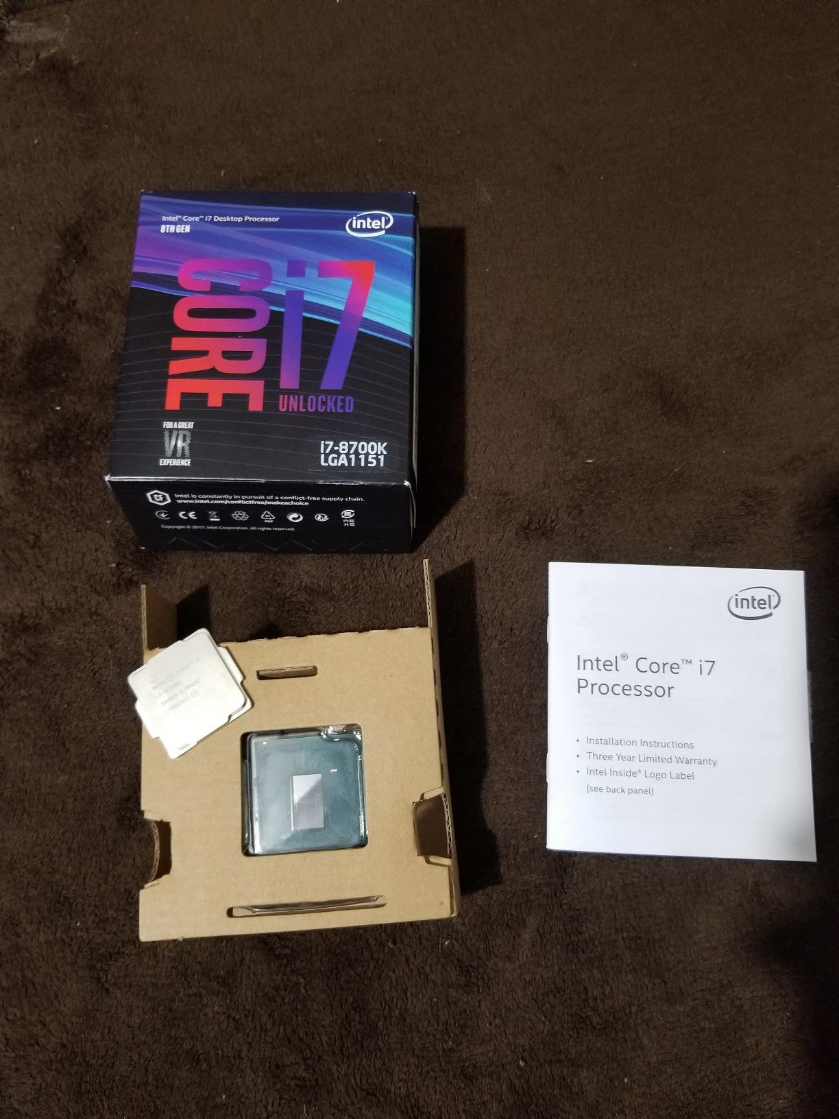 Intel Core i7-8700K Desktop Processor 6 Cores up to 4.7GHz Turbo Unlocked LGA1151 300 Series 95W Customer Review Intel Core i7-8700K Desktop Processor 6 Cores up to 4.7GHz Turbo Unlocked LGA1151 300 Series 95W - Customer Photo 2