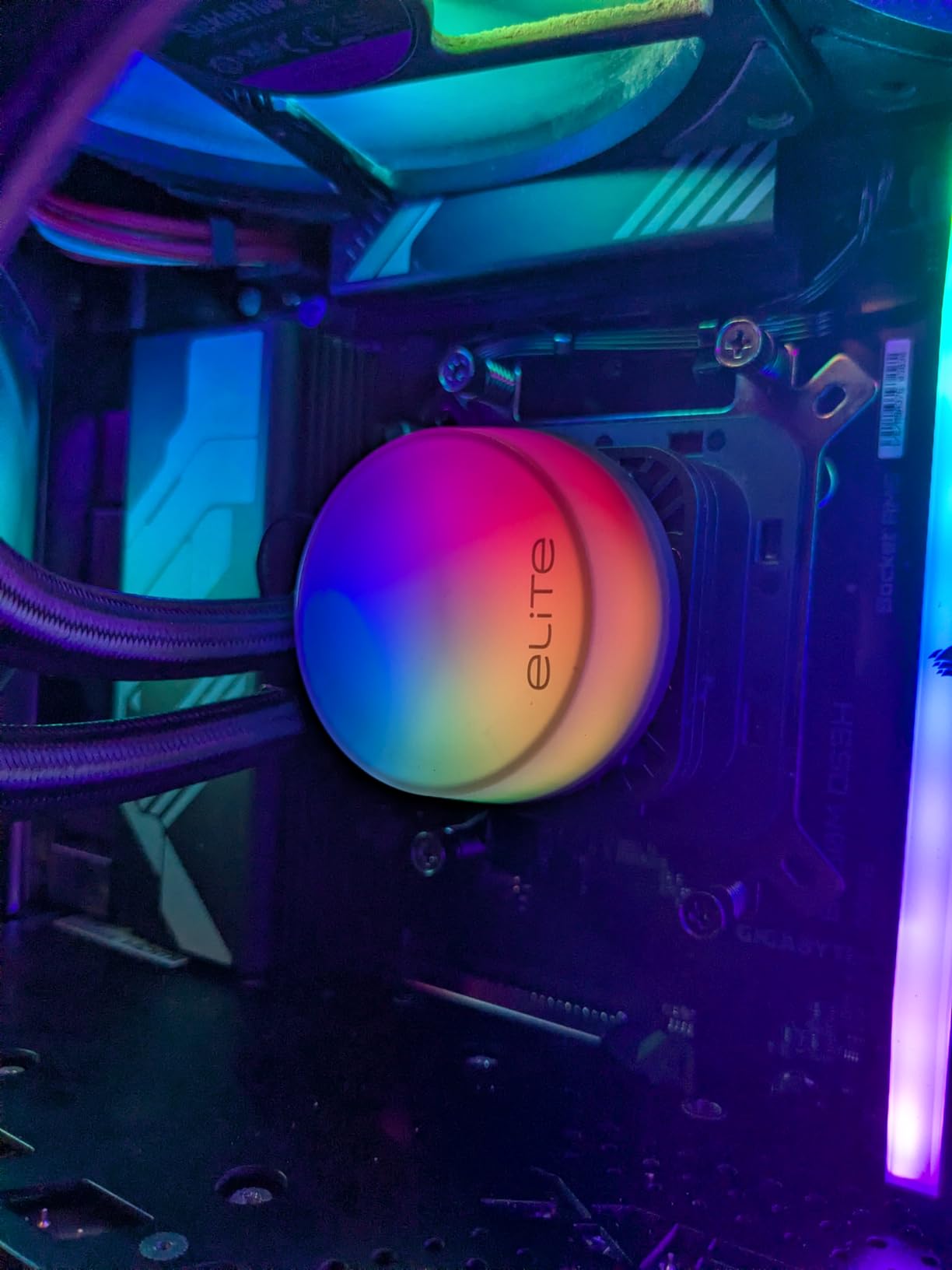 Cooler Master Elite Liquid 360 CPU AIO Cooler - 360mm Radiator, 3x ARGB PWM Fans, Dual-Chamber Pump Design, Ultra-Quiet High-Performance Cooling, AMD AM5/AM4 & Intel LGA 1851/1700 - Black customer photo 2