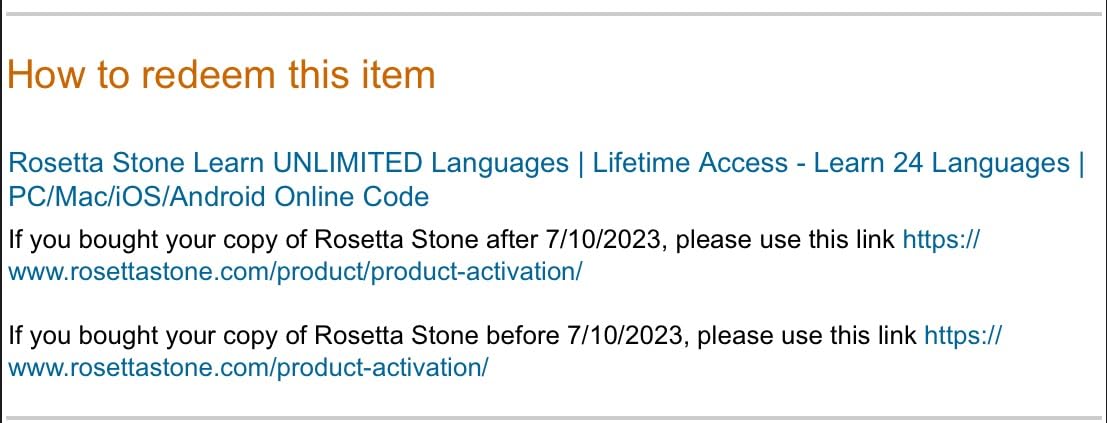 Rosetta Stone Learn UNLIMITED Languages | Lifetime Access - Learn 24 Languages | PC/Mac/iOS/Android Online Code Customer Review Rosetta Stone Learn UNLIMITED Languages | Lifetime Access - Learn 24 Languages | PC/Mac/iOS/Android Online Code - Customer Photo 1
