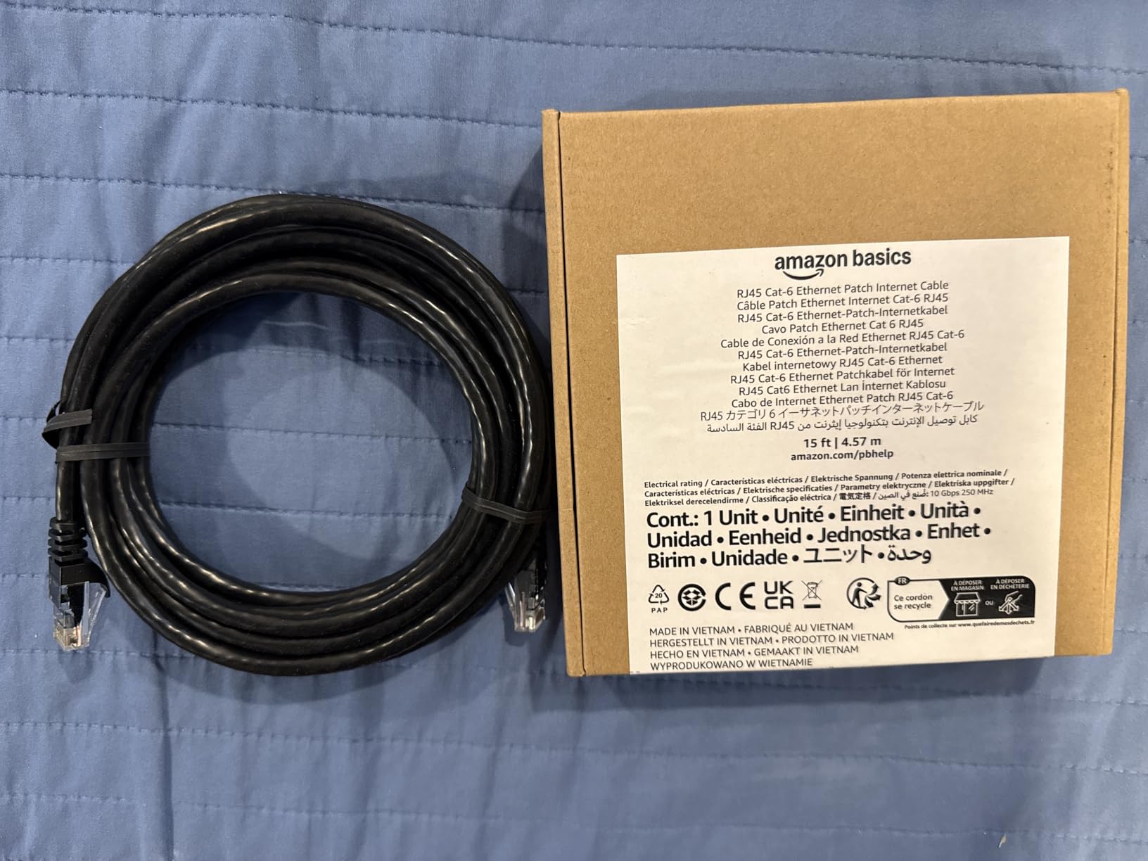 Amazon Basics RJ45 Cat 6 Ethernet Patch Cable, 10Gpbs High-Speed Cable, 250MHz, Snagless, 3 Foot, Black Customer Review Amazon Basics RJ45 Cat 6 Ethernet Patch Cable, 10Gpbs High-Speed Cable, 250MHz, Snagless, 3 Foot, Black - Customer Photo 1