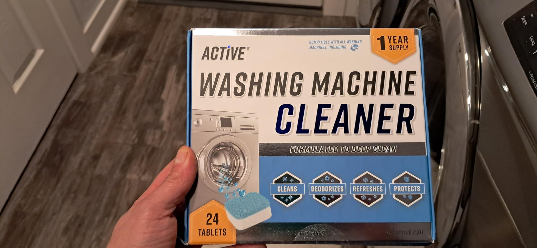 Washing Machine Cleaner Descaler 24 Pack - Deep Cleaning Tablets For HE Front Loader & Top Load Washer, Septic Safe Eco-Friendly Deodorizer, Clean Inside Drum and Laundry Tub Seal - 12 Month Supply - Customer Photo 2