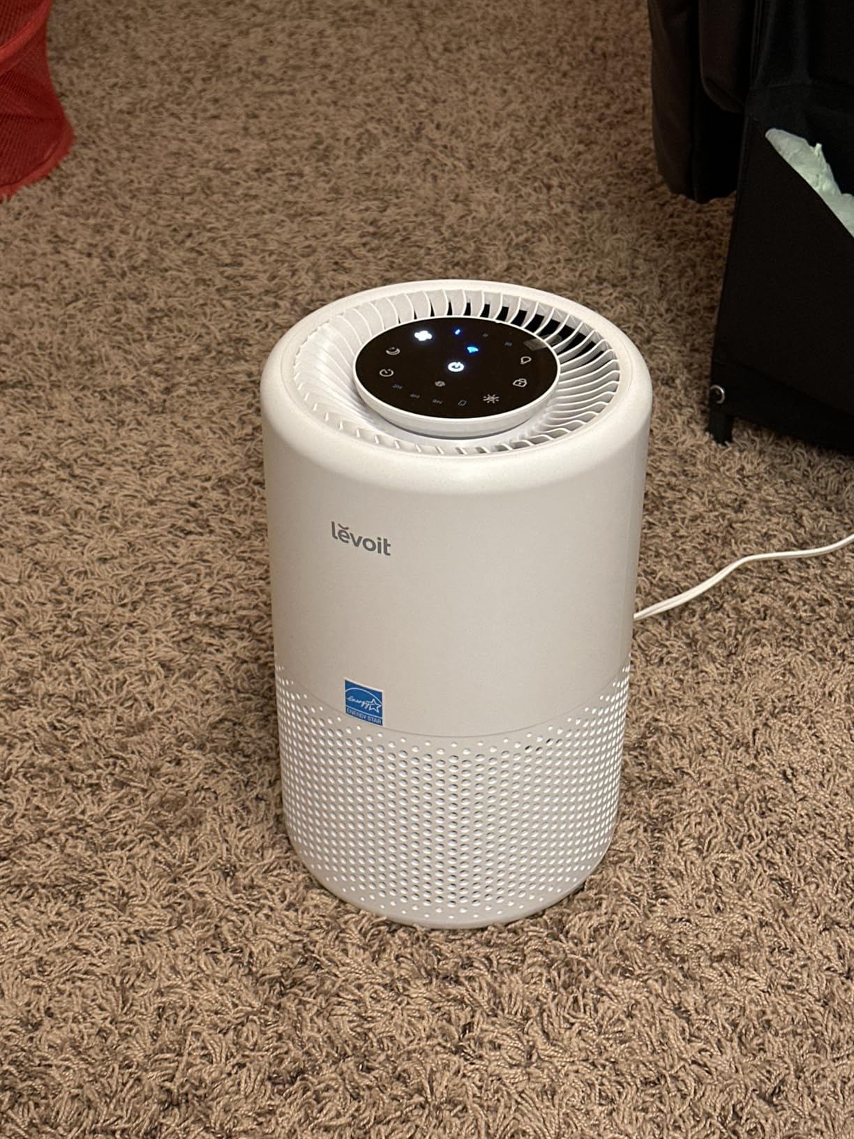 LEVOIT Air Purifier for Home Bedroom Dorm Room, Smart & Voice Control, AHAM Verifide, 3-in-1 Filter With HEPA Sleep Mode, for Pollen, Pollutants, Smoke, Dander, Dust, Core 200S-P, White customer photo 1