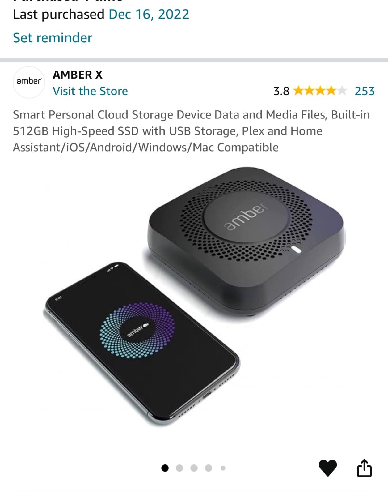 Smart Personal Cloud Storage Device Data and Media Files, Built-in 512GB High-Speed SSD with USB Storage, Plex and Home Assistant/iOS/Android/Windows/Mac Compatible Customer Review Smart Personal Cloud Storage Device Data and Media Files, Built-in 512GB High-Speed SSD with USB Storage, Plex and Home Assistant/iOS/Android/Windows/Mac Compatible - Customer Photo 2