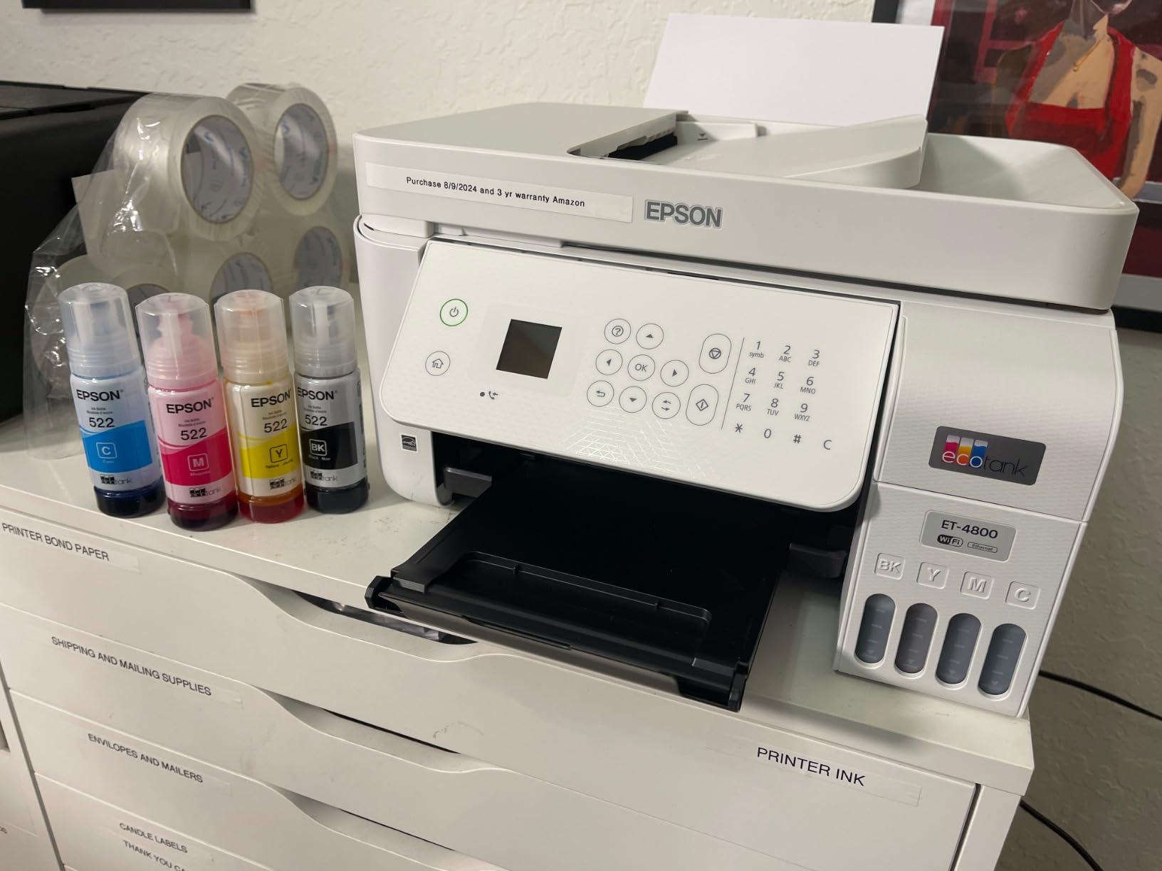 Epson EcoTank ET-4800 Wireless All-in-One Cartridge-Free Supertank Printer with Scanner, Copier, Fax, ADF and Ethernet – Ideal-for Your Home Office, White Customer Review Epson EcoTank ET-4800 Wireless All-in-One Cartridge-Free Supertank Printer with Scanner, Copier, Fax, ADF and Ethernet – Ideal-for Your Home Office, White - Customer Photo 1