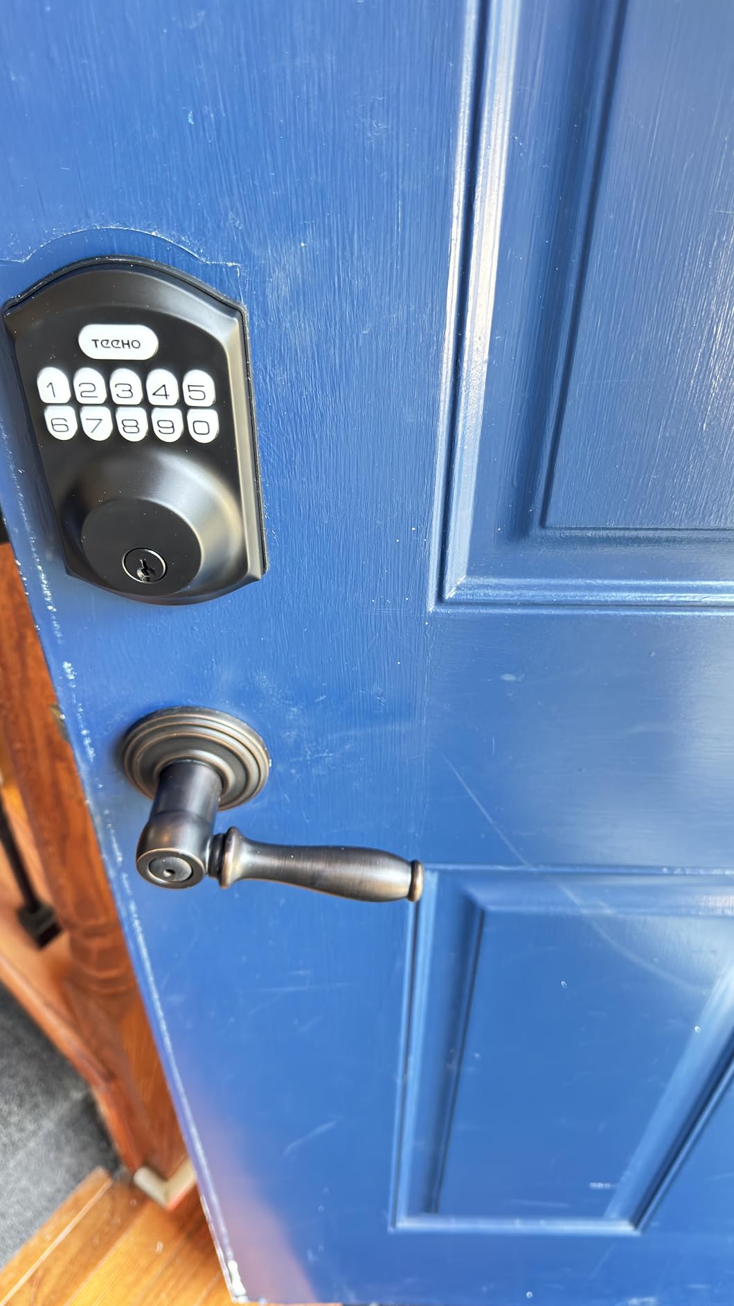 TEEHO TE001 Keyless Entry Door Lock with Keypad - Smart Deadbolt Lock for Front Door with 2 Keys - Auto Lock - Easy Installation - Satin Nickel customer photo 1