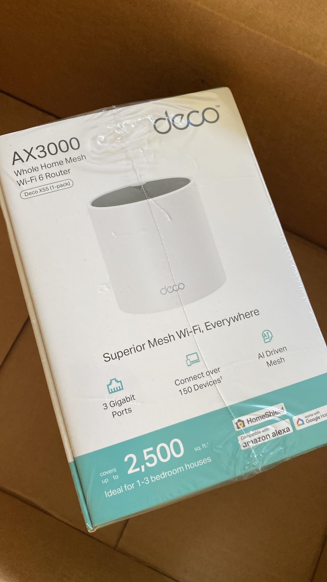 TP-Link Deco X55 AX3000 WiFi 6 Mesh System - Covers up to 6500 Sq.Ft, Replaces Wireless Router and Extender, 3 Gigabit Ports per Unit, Supports Ethernet Backhaul, Deco X55(3-Pack) customer photo 1