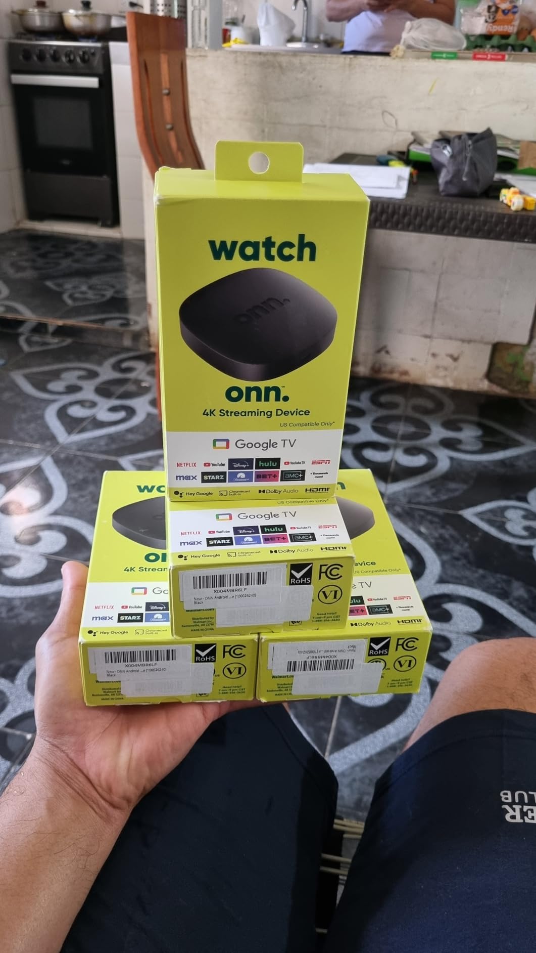 ONN Android TV 4K UHD Streaming Device with Voice Remote Control Google Assistant & High Speed HDMI Cable (100026240) Black - Customer Photo 1