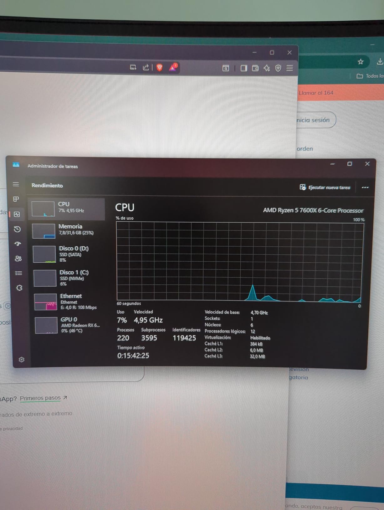 AMD Ryzen 5 7600X 6-Core, 12-Thread Unlocked Desktop Processor - Customer Photo 2