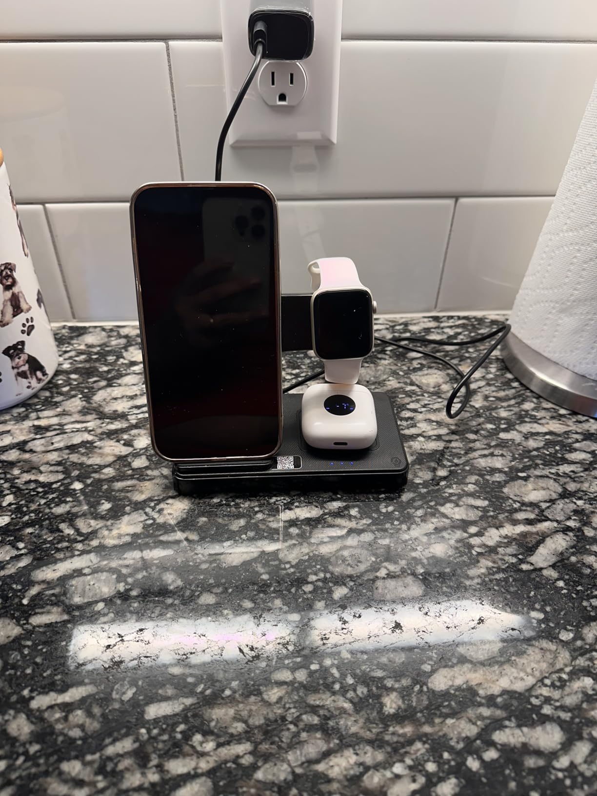 Wireless Charger iPhone Charging Station: 3 in 1 Charger Stand Multiple Devices for Apple - iPhone 17 16e 16 15 14 Pro Max 13 12 11 - Watch 10 9 8 7 6 5 4 3 2 SE and Ultra Series - Airpods 4 3 Pro Customer Review Wireless Charger iPhone Charging Station: 3 in 1 Charger Stand Multiple Devices for Apple - iPhone 17 16e 16 15 14 Pro Max 13 12 11 - Watch 10 9 8 7 6 5 4 3 2 SE and Ultra Series - Airpods 4 3 Pro - Customer Photo 2