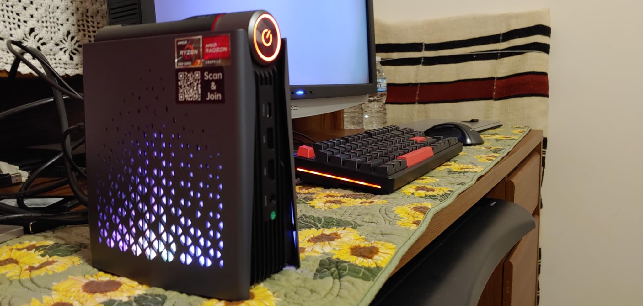 ACEMAGICIAN S3A Mini PC, Ryzen 7 5700U(up to 4.3Ghz), 16GB DDR4 512GB SSD Mini Desktop Computer, Mini Computers [WiFi6/BT5.2] [4K UHD/RGB Lights/3 Adjustable Mode] Light Gaming PC - Customer Photo 1
