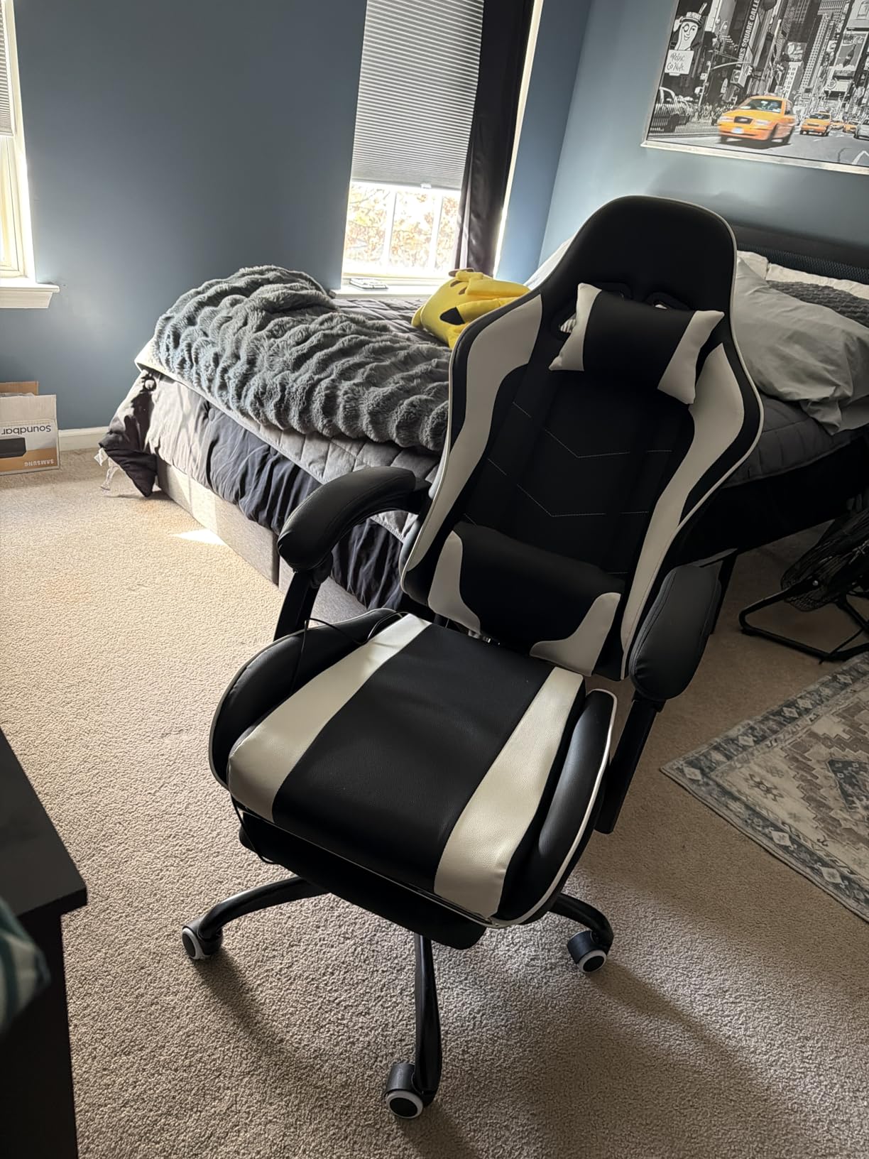 Homall Gaming Chair, Video Game Chair with Footrest and Massage Lumbar Support, Ergonomic Computer Chair Height Adjustable with Swivel Seat and Headrest customer photo 1