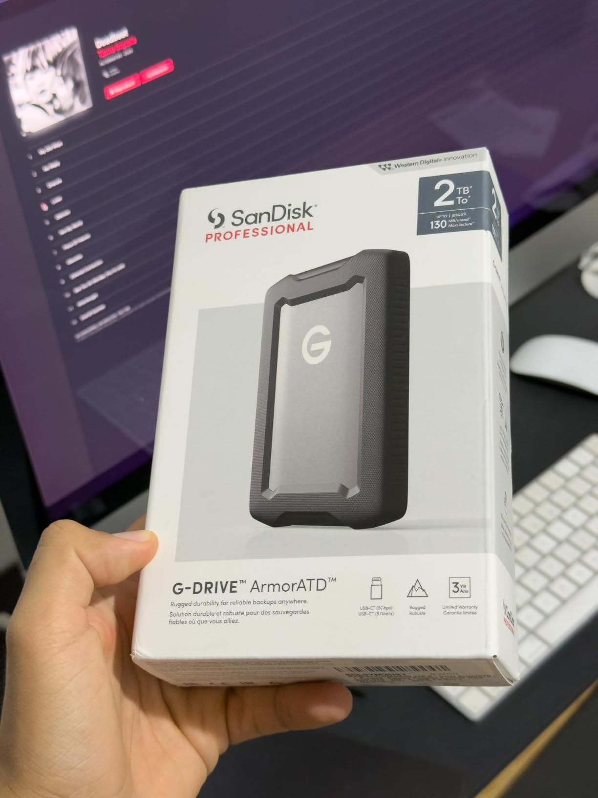 SanDisk Professional 5TB G-Drive ArmorATD - Rugged, Durable Portable External Hard Drive HDD, USB-C, USB 3.2 Gen 1 - SDPH81G-005T-GBA1D - Customer Photo 1
