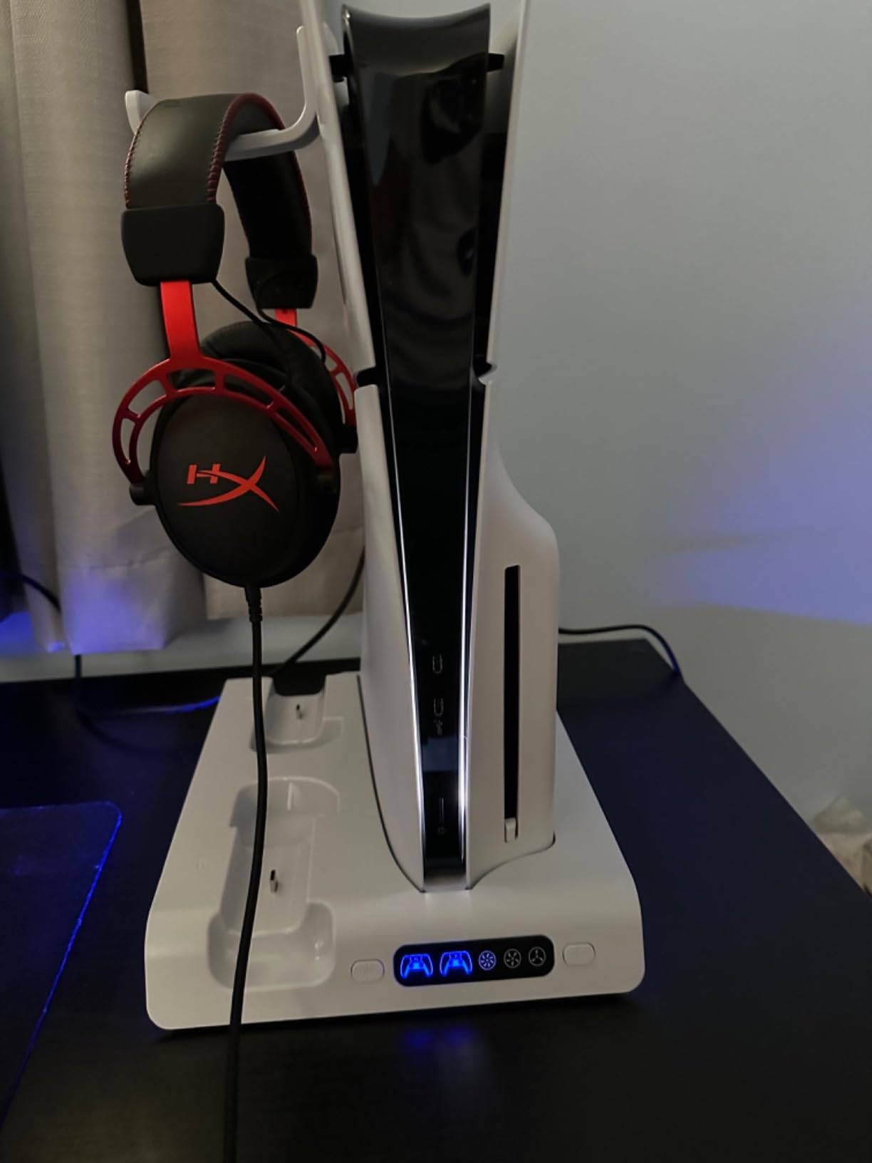 FASTSNAIL Charging Stand with Cooling Fan for PS5 Pro/Slim Console, Vertical Controller Charger Station with 9 RGB Lights & Headset Hook & 3-Level Silent Fan, Cooler Accessories for PS5 Pro/Slim - Customer Photo 2