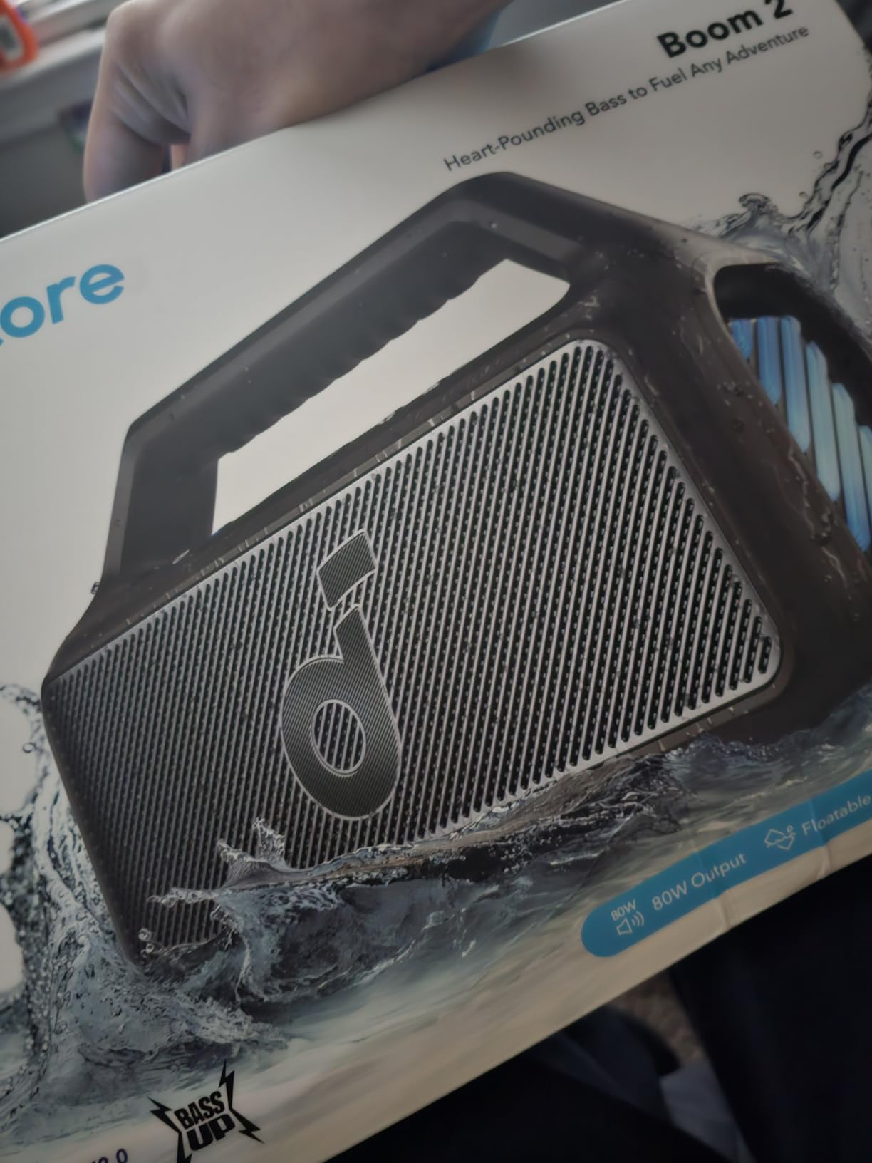 Soundcore Boom 2 by Anker, Outdoor Speaker, 80W, Subwoofer, BassUp 2.0, 24H Playtime, IPX7 Waterproof, Floatable, RGB Lights, USB-C, Custom EQ, Bluetooth 5.3, Portable for Camping and Beach - Black - Customer Photo 1